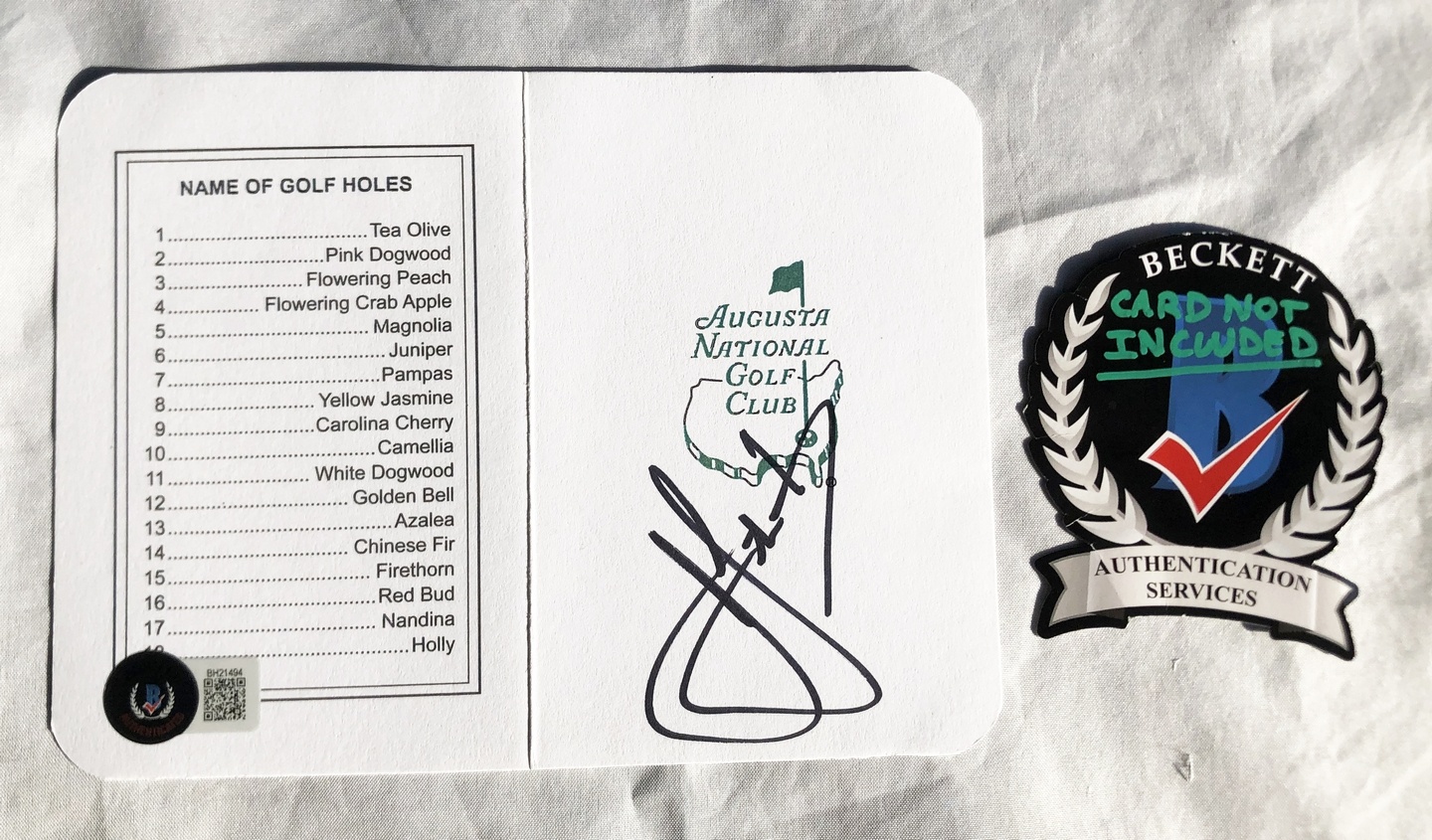 Cameron Smith Signed Masters Scorecard Beckett BAS