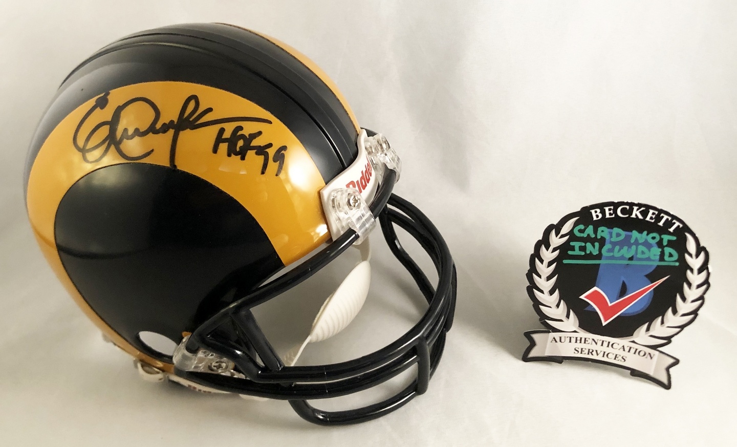 Eric Dickerson Signed Mini Helmet Los Angeles Rams Beckett BAS