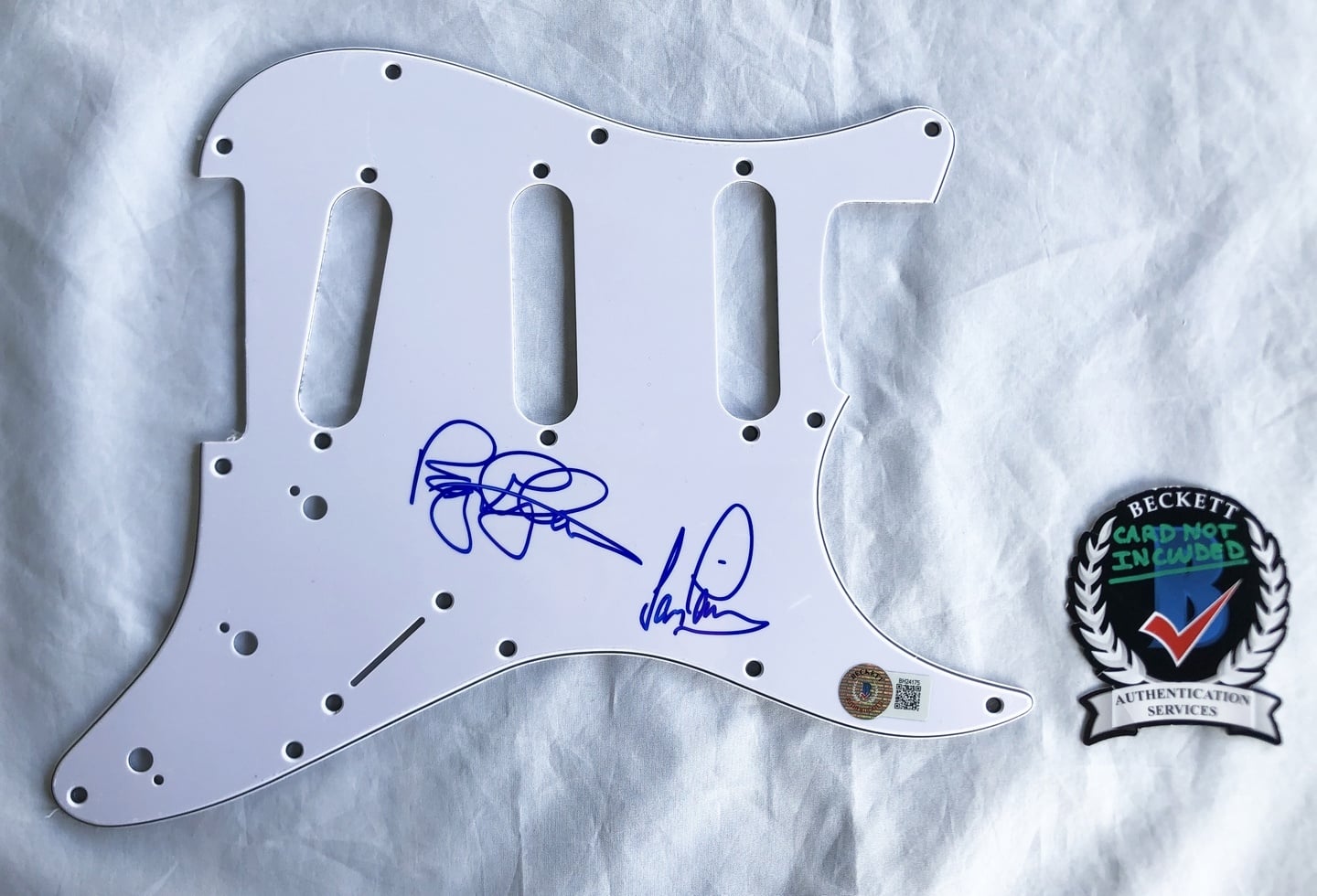 Roger Glover and Ian Paice Signed Electric Pickguard Deep Purple Beckett BAS