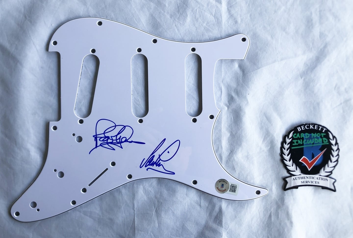 Roger Glover and Ian Paice Signed Electric Pickguard Deep Purple Beckett BAS 1