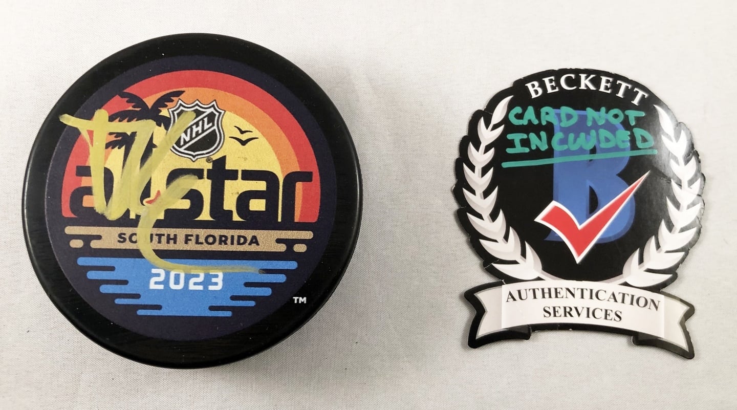Brady Tkachuk Signed 2023 All Star Hockey Puck Ottawa Senators Beckett BAS 1