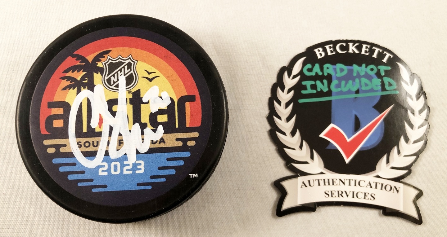 Chandler Stephenson Signed 2023 All Star Hockey Puck Las Vegas Knights Beckett BAS 1