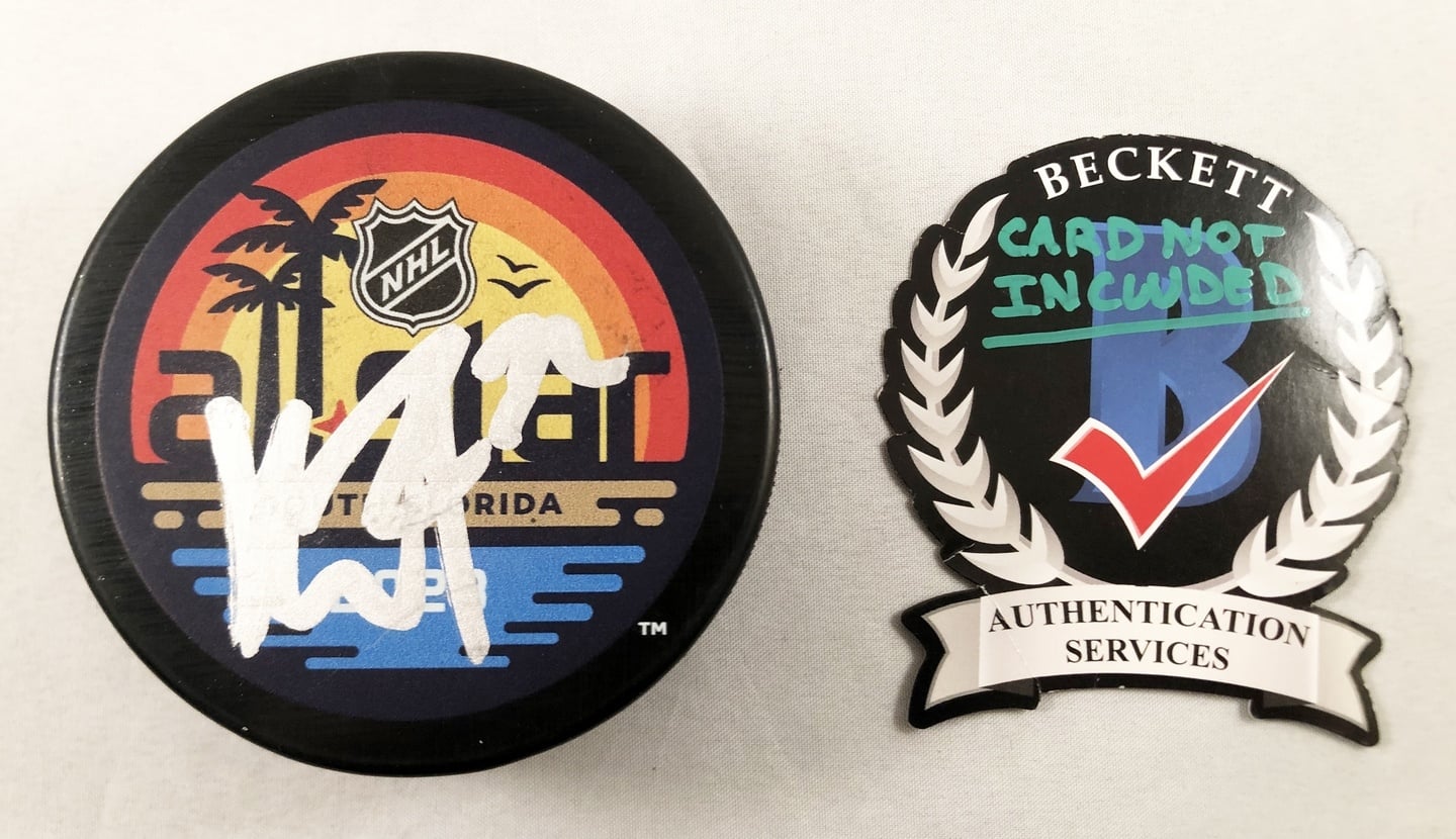 Kevin Fiala Signed 2023 All Star Hockey Puck Los Angeles Kings Beckett BAS