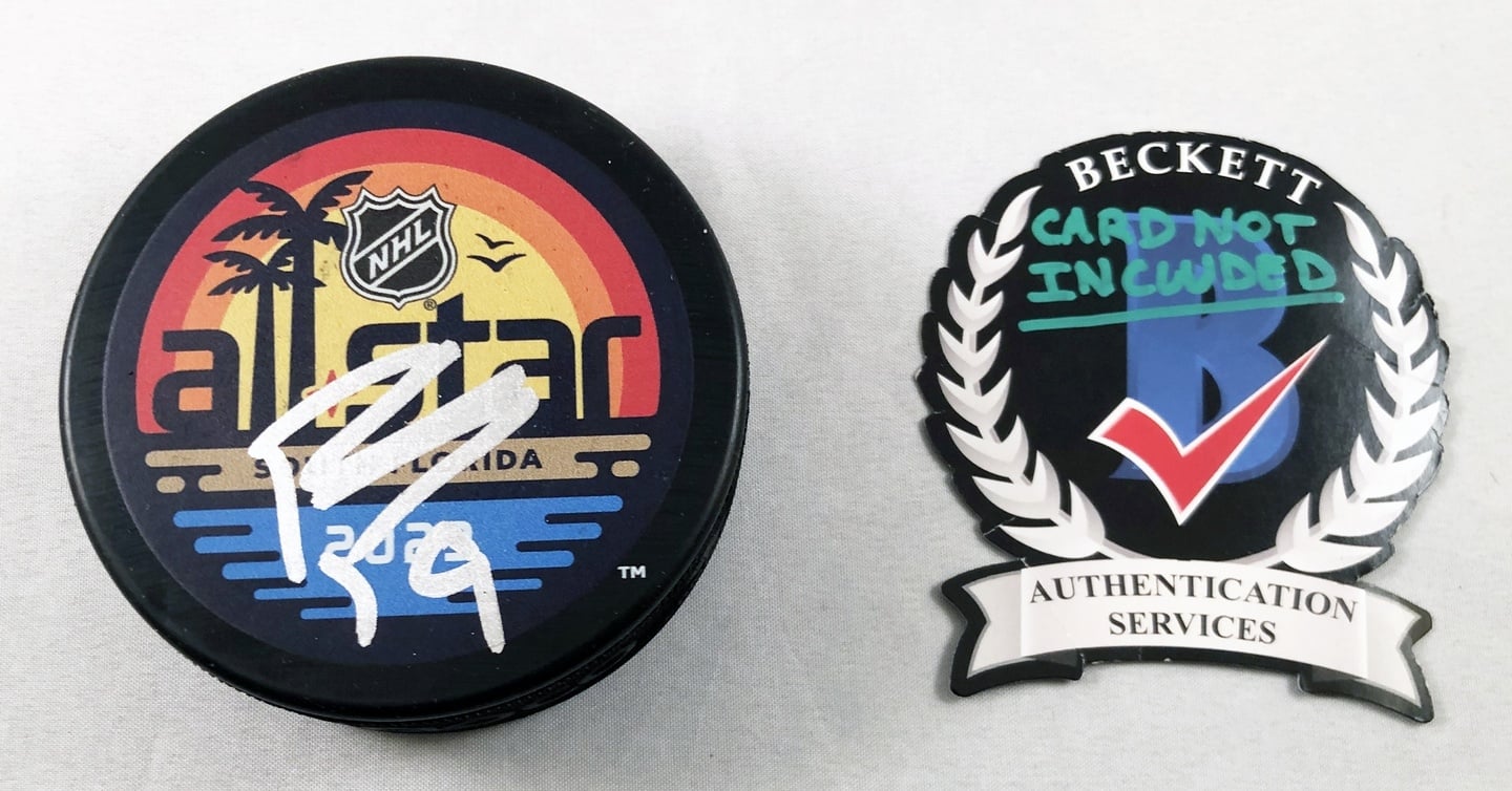 Troy Terry Signed 2023 All Star Hockey Puck Anaheim Ducks Beckett BAS 2