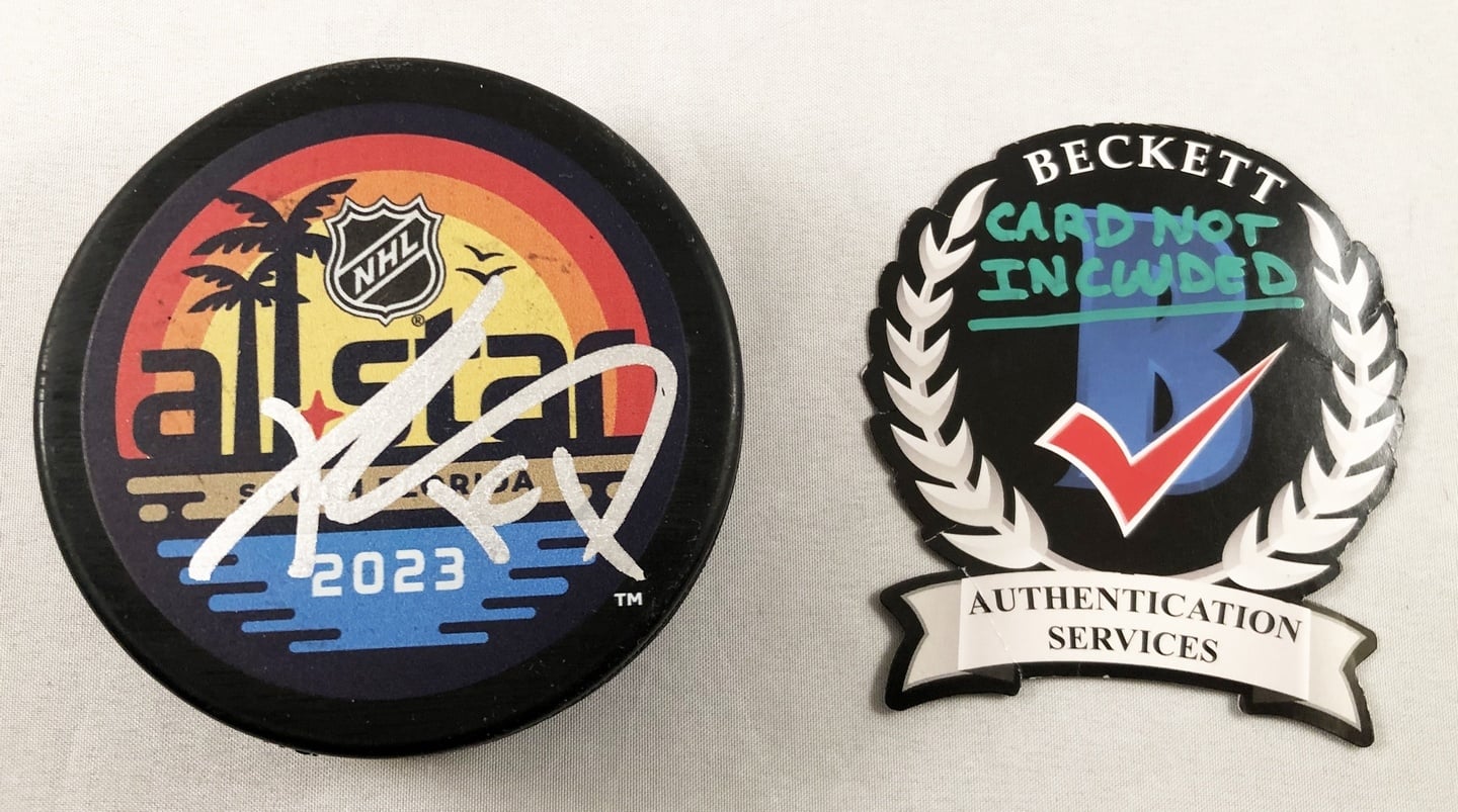 Troy Terry Signed 2023 All Star Hockey Puck Anaheim Ducks Beckett BAS 3