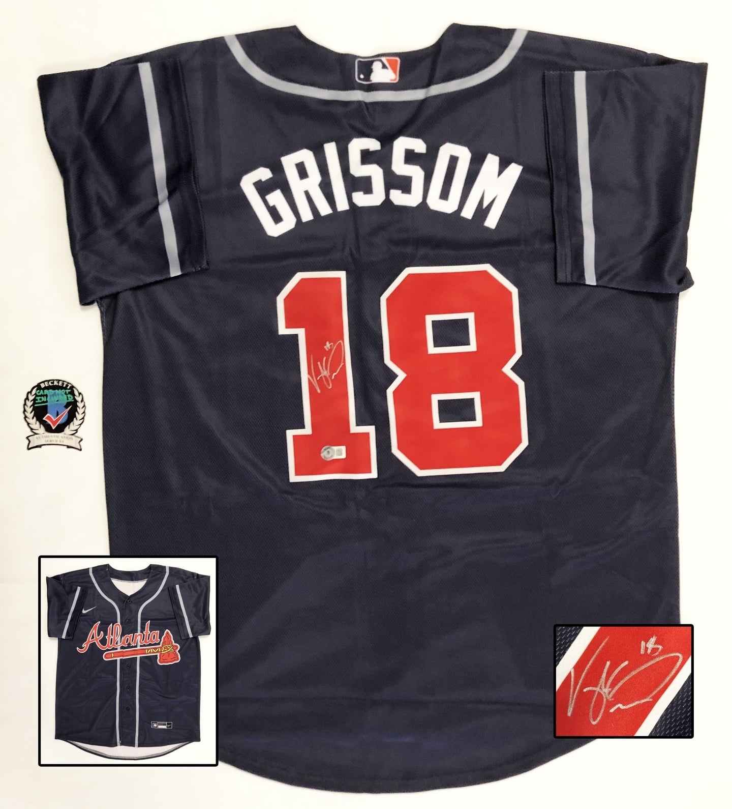 Vaughn Grissom Signed Jersey Atlanta Braves Beckett BAS 1
