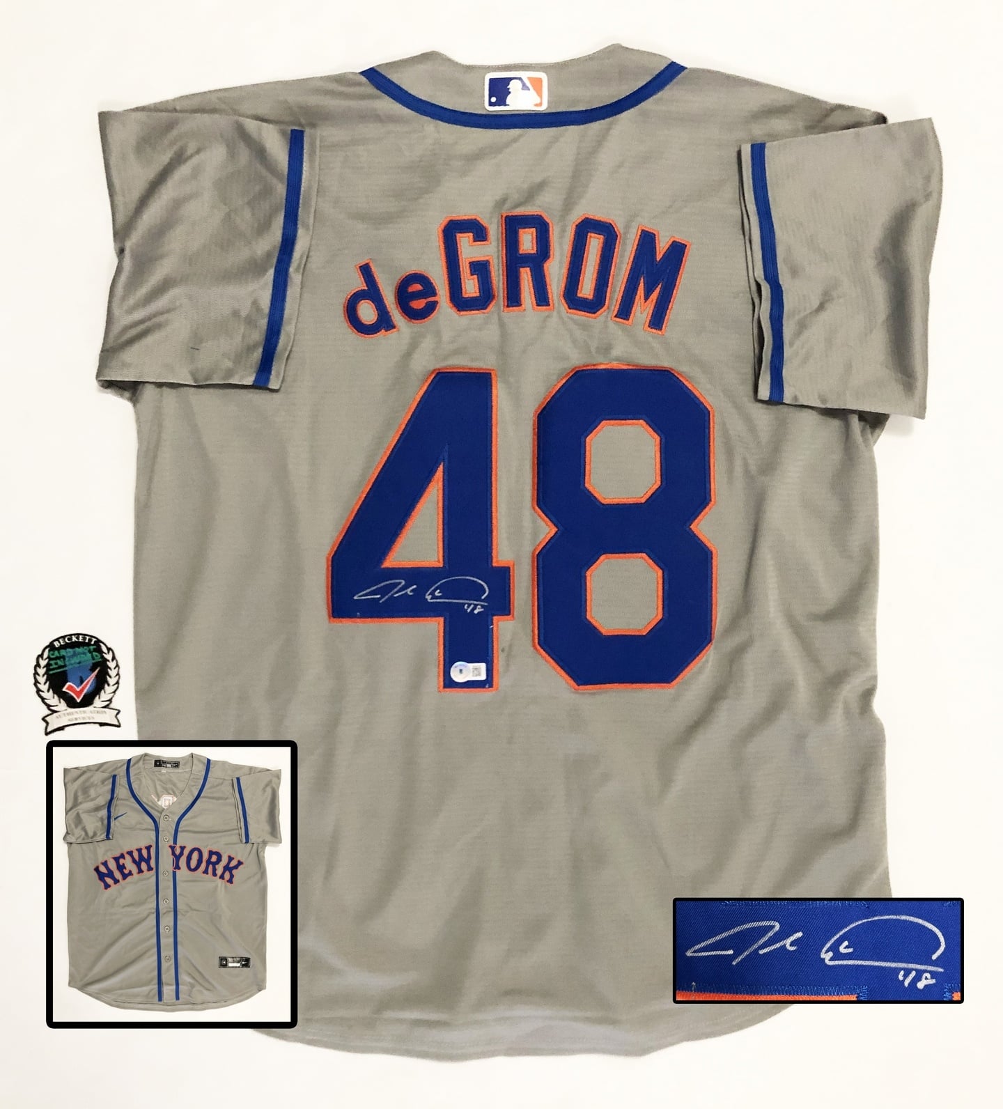 Jacob deGrom Signed Jersey New York Mets Beckett BAS
