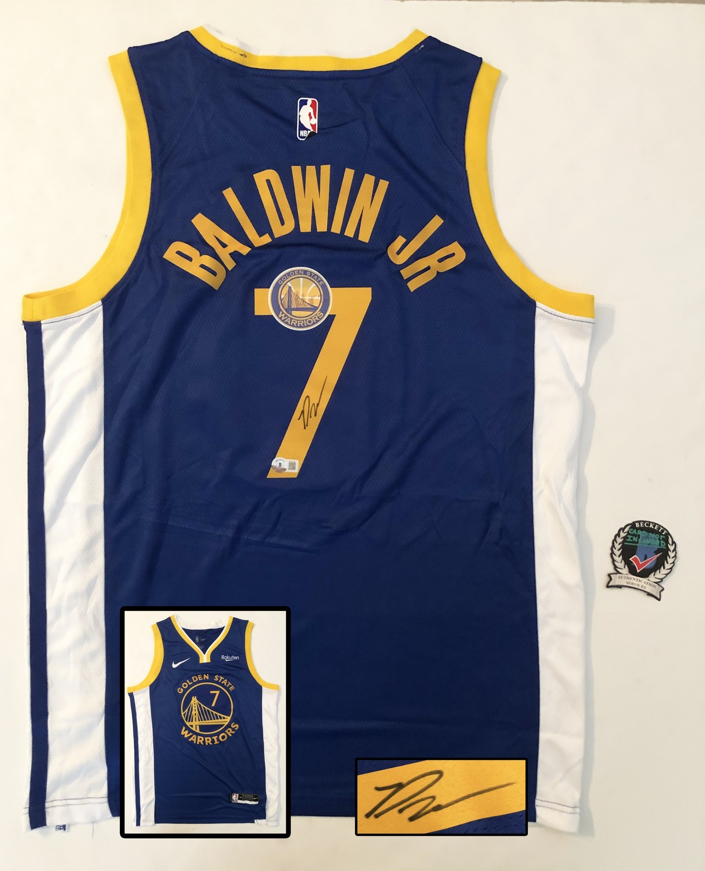 Patrick Baldwin Jr Signed Jersey Golden State Warriors Beckett BAS