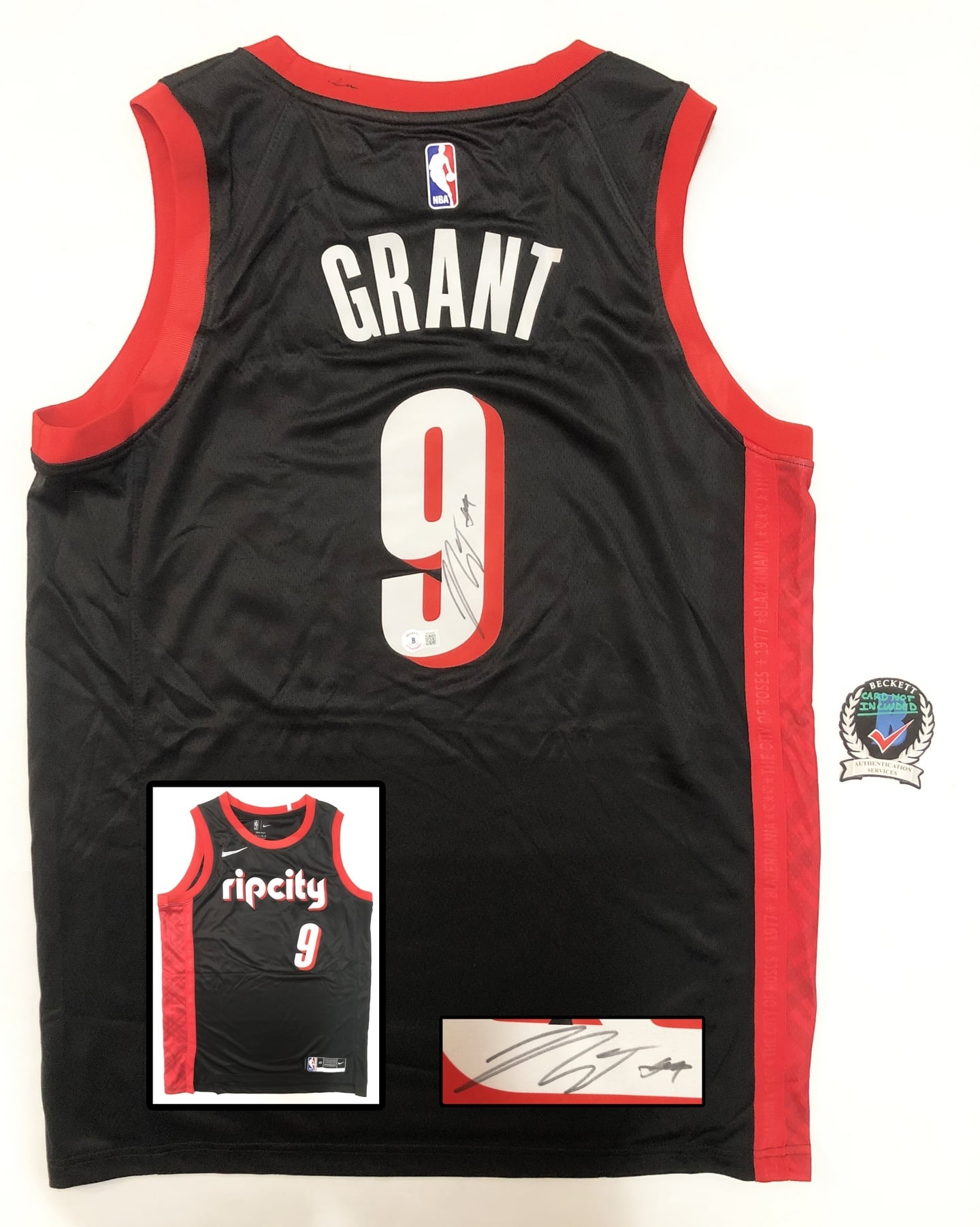 Jerami Grant Signed Jersey Portland Trail Blazers Beckett BAS 1