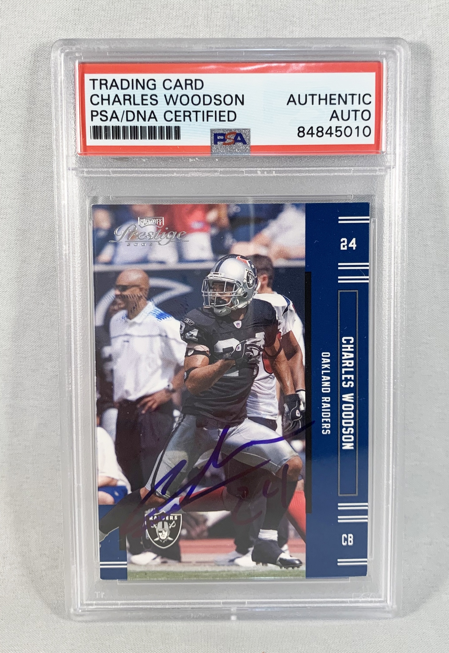 Charles Woodson Signed Trading Card Prestige #98 PSA/DNA