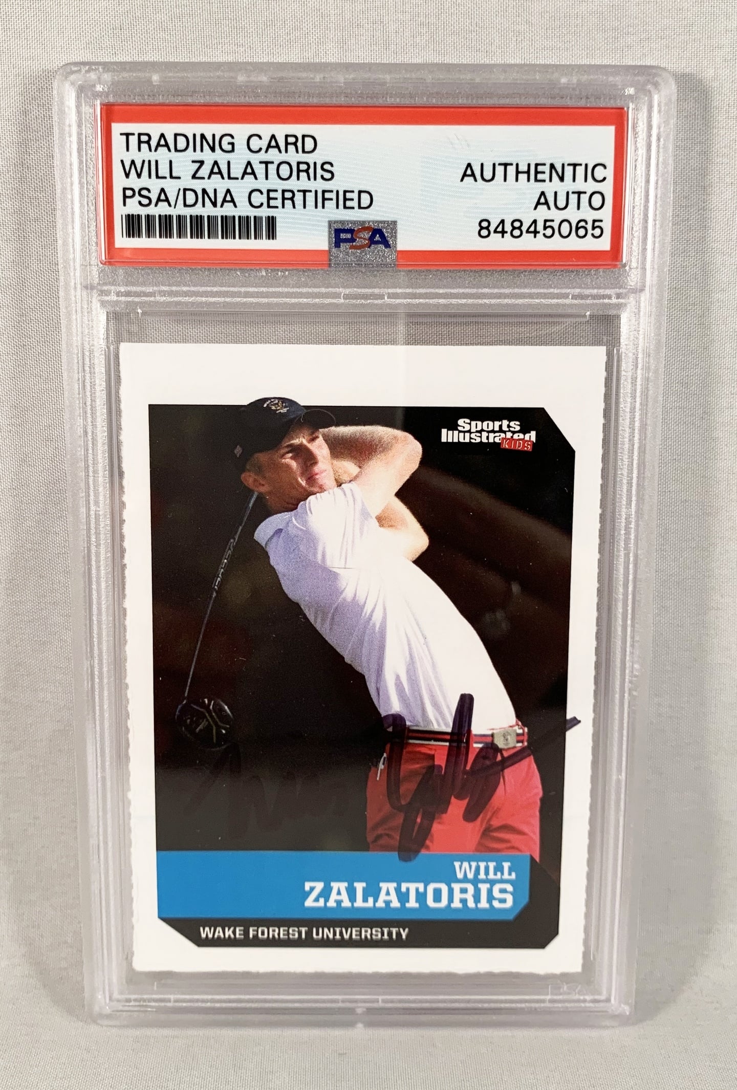 Will Zalatoris Signed Rookie Card Sports Illustrated Kids PSA/DNA