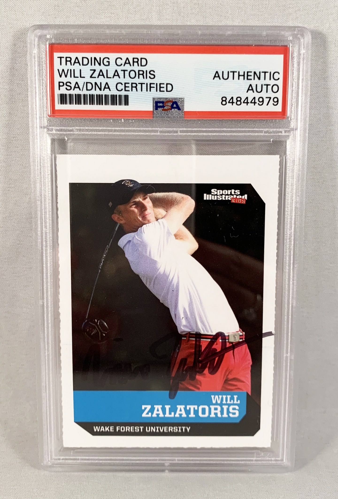 Will Zalatoris Signed Rookie Card Sports Illustrated Kids PSA/DNA 1