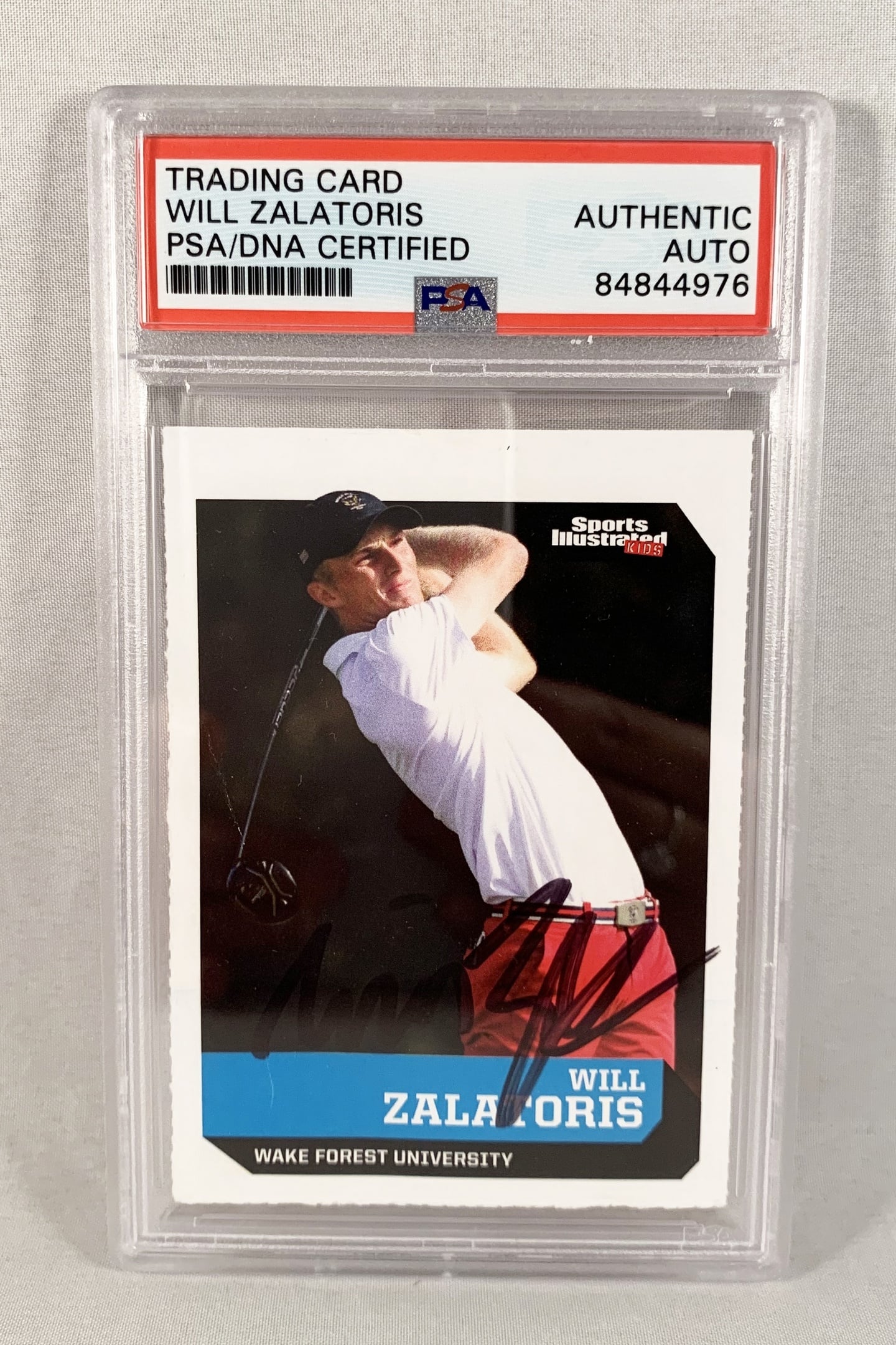 Will Zalatoris Signed Rookie Card Sports Illustrated Kids PSA/DNA 2