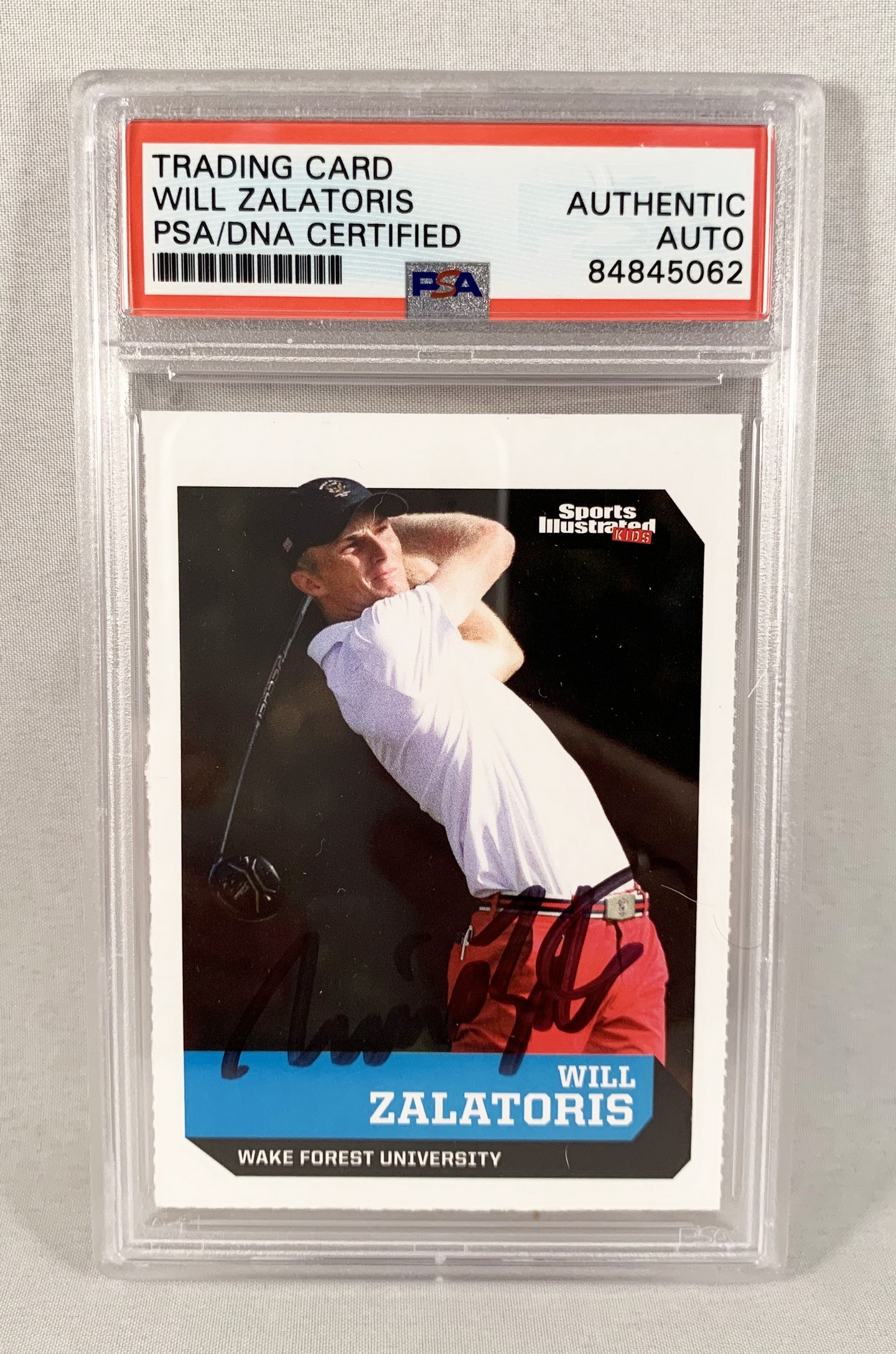 Will Zalatoris Signed Rookie Card Sports Illustrated Kids PSA/DNA 3