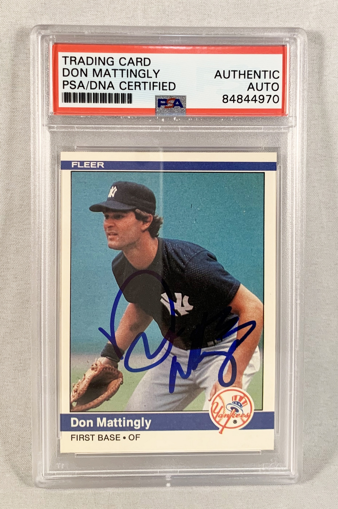 Don Mattingly Signed Rookie Card 1984 Fleer #131 Yankees PSA/DNA