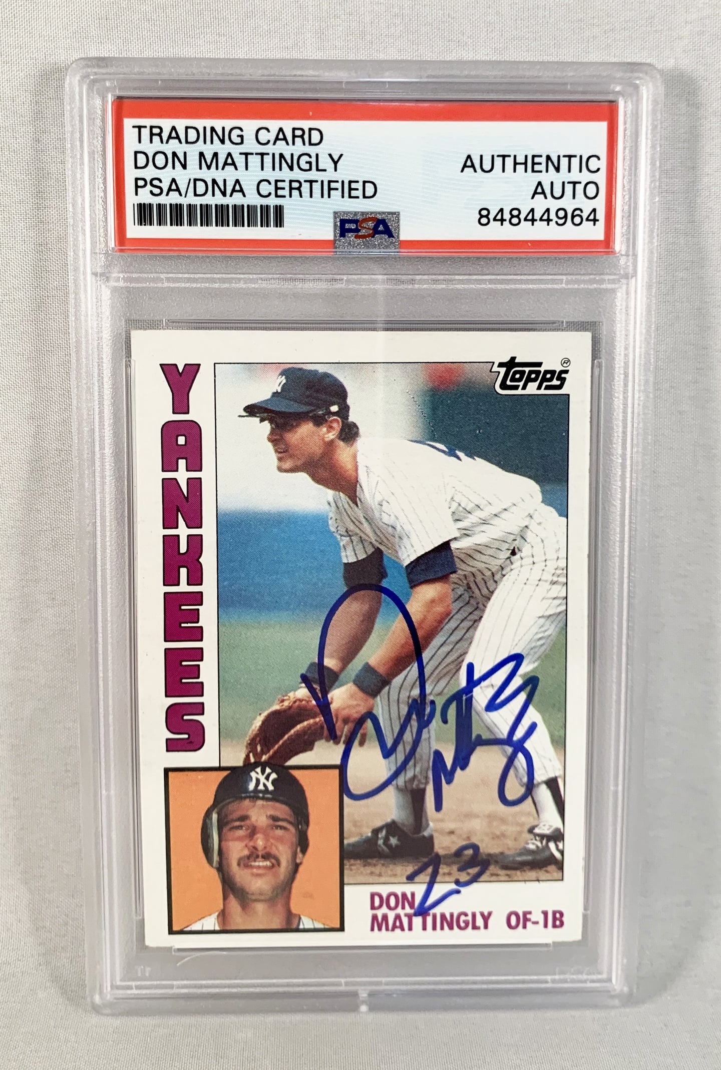 Don Mattingly Signed Rookie Card 1984 Topps #8 Yankees PSA/DNA 5