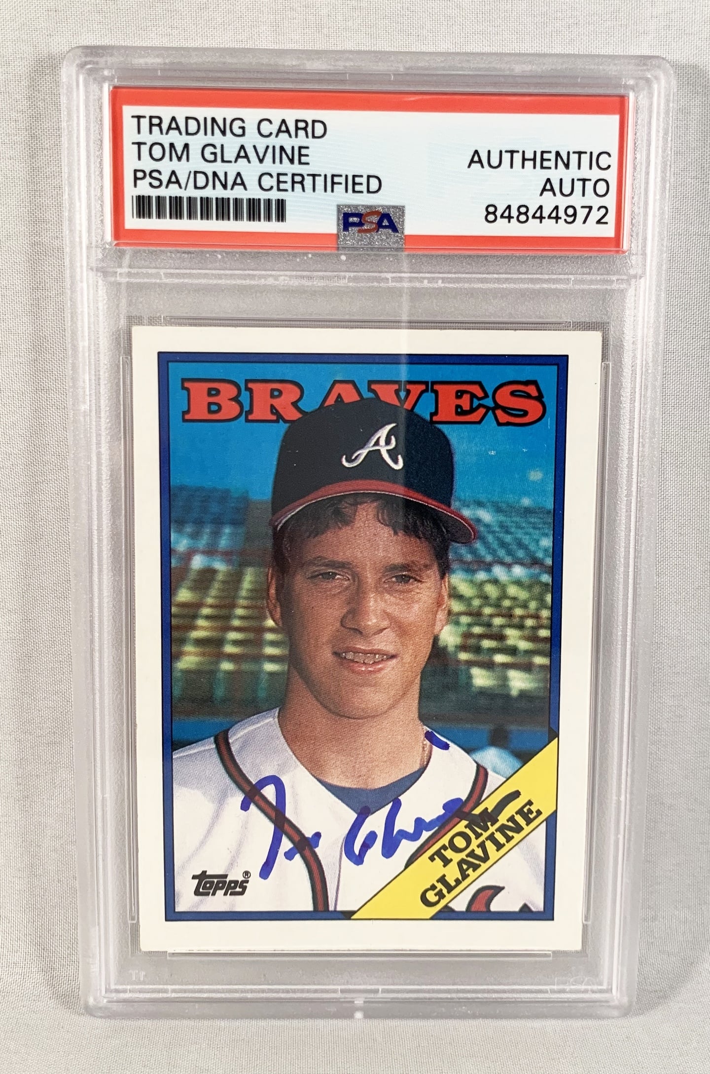 Tom Glavine Signed Trading Card 1984 Topps #779 PSA/DNA