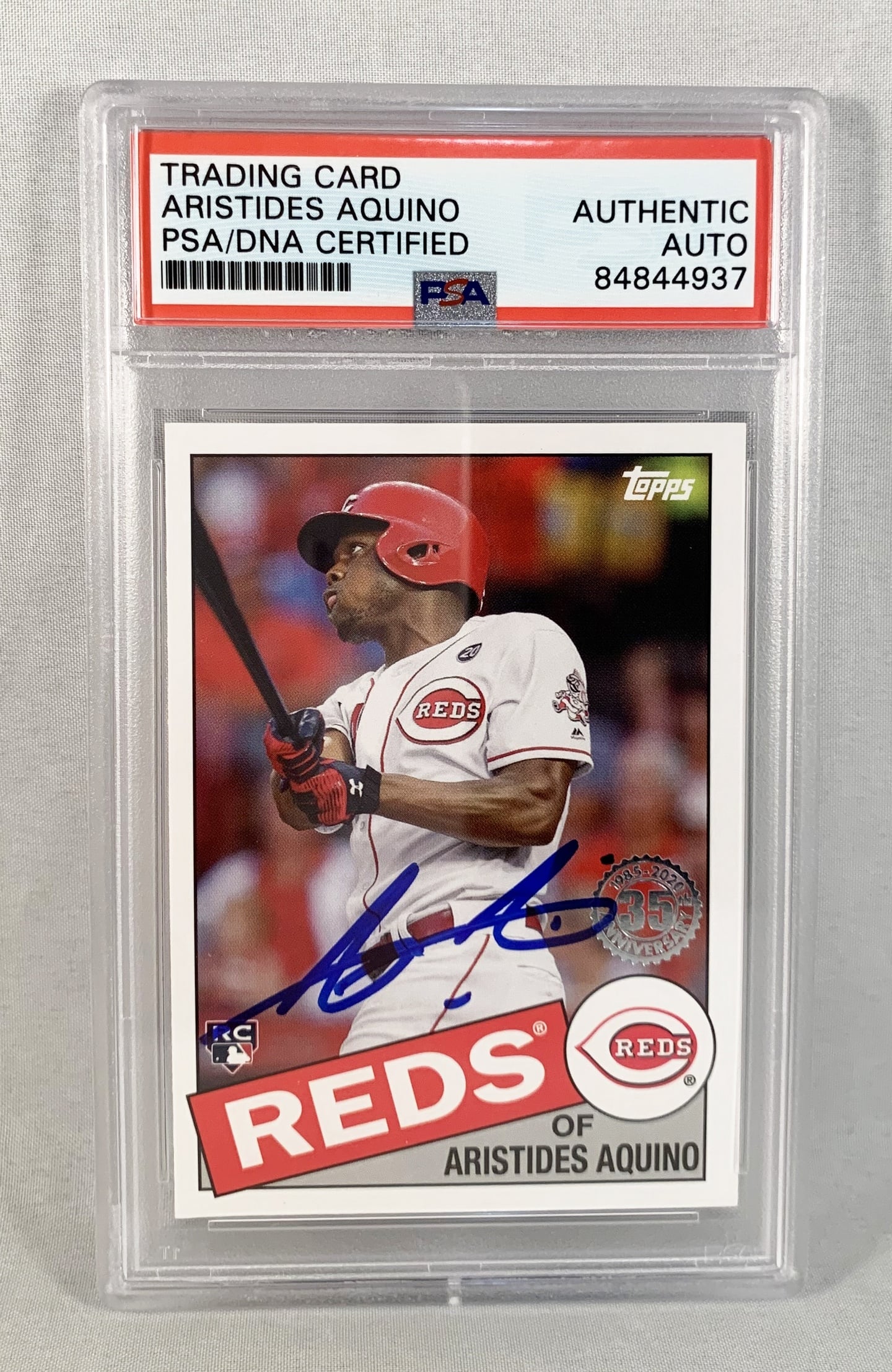 Aristides Aquino Signed Rookie Card 2020 Topps #85-38 PSA/DNA