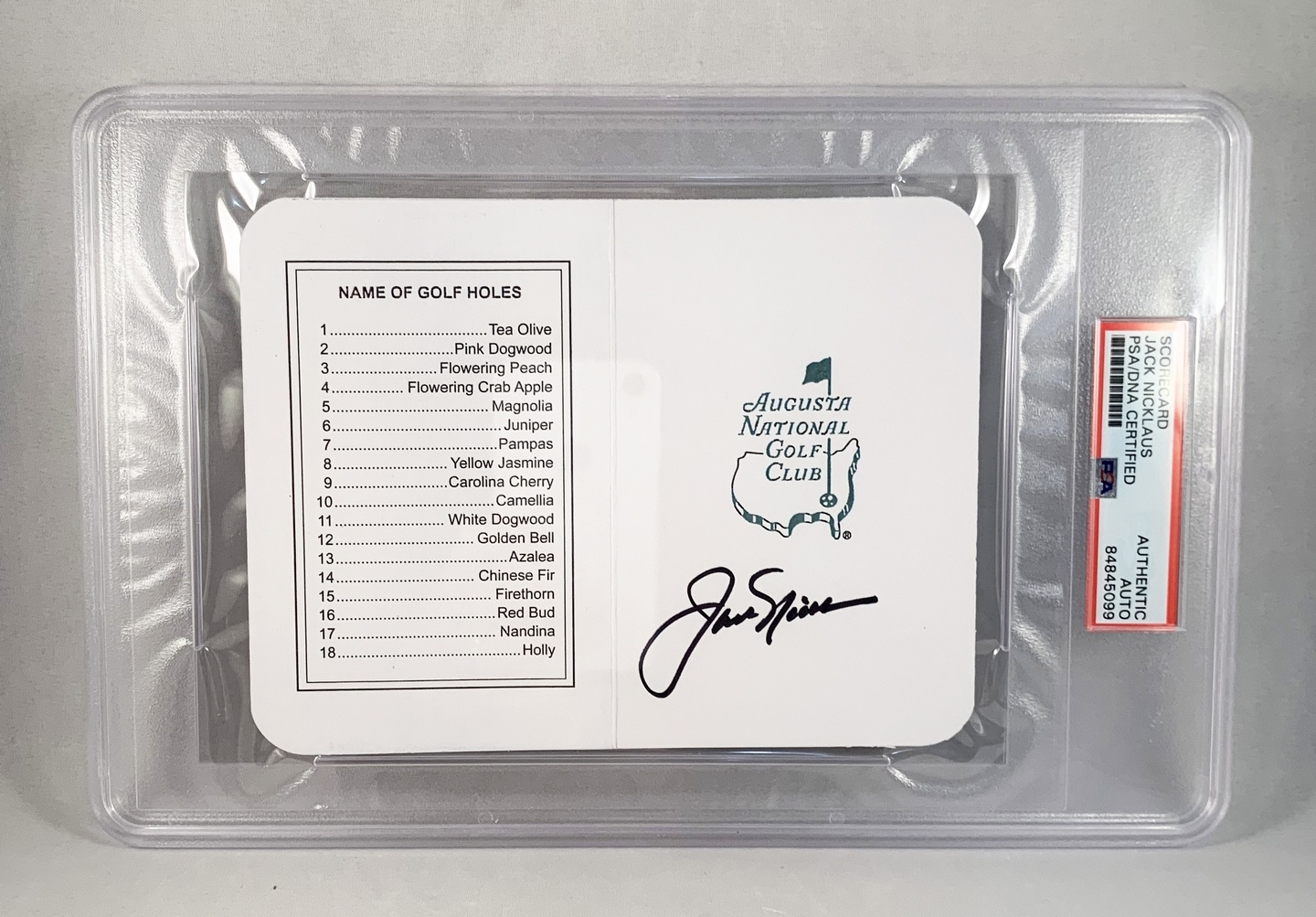 Jack Nicklaus Signed Masters ScoreCard 5 PSA/DNA 17