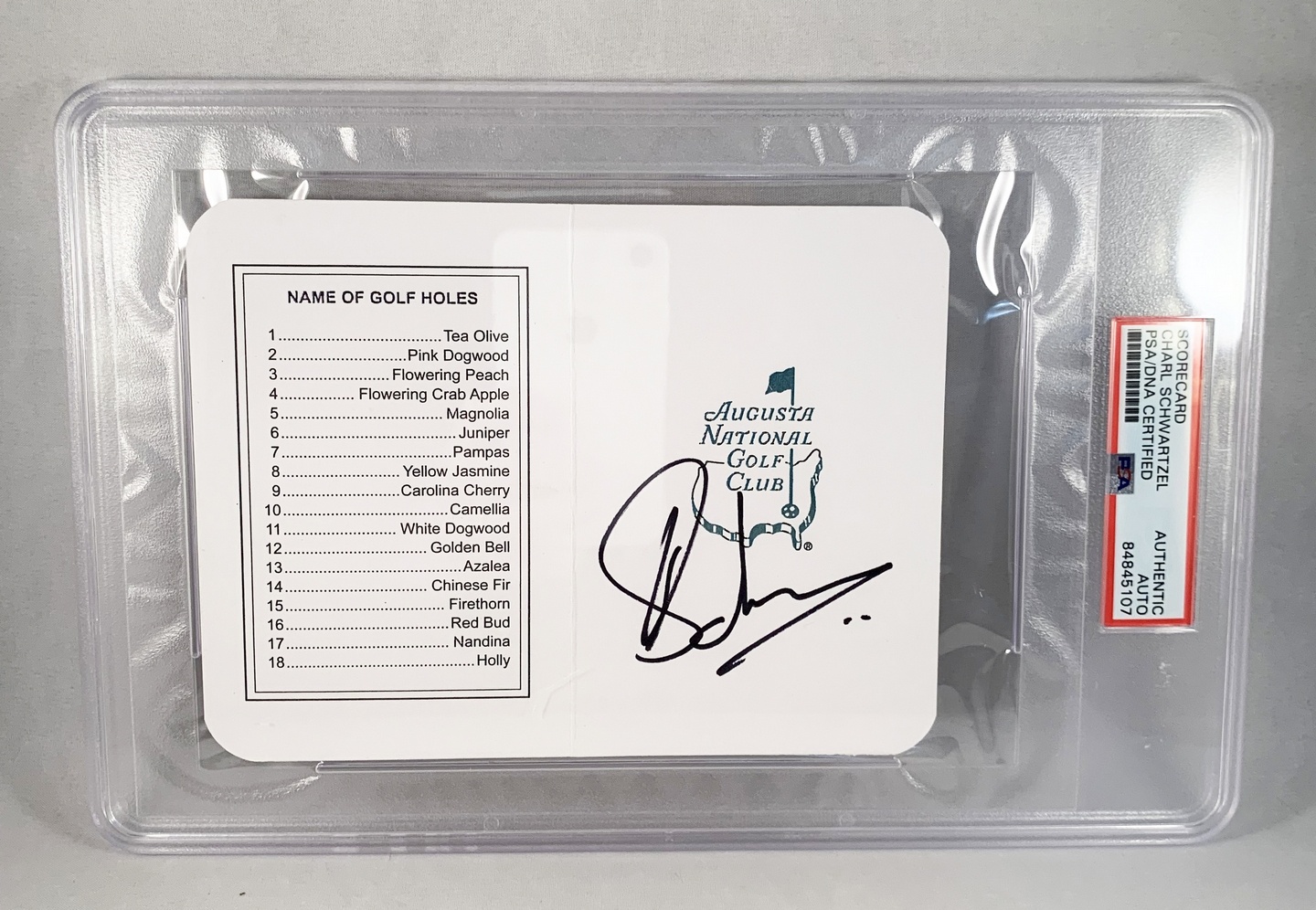 Charl Schwartzel Signed Masters ScoreCard PSA/DNA 1