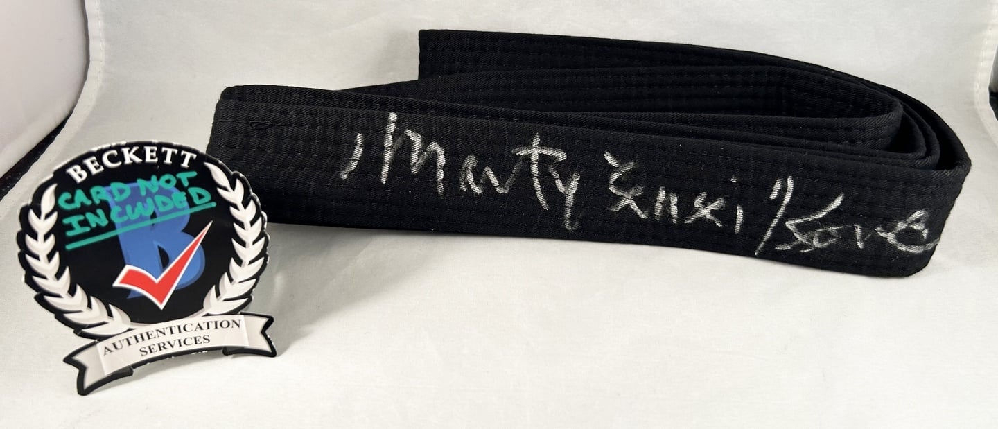 Martin Kove Signed Black Belt Karate Kid Cobra Kai Beckett BAS