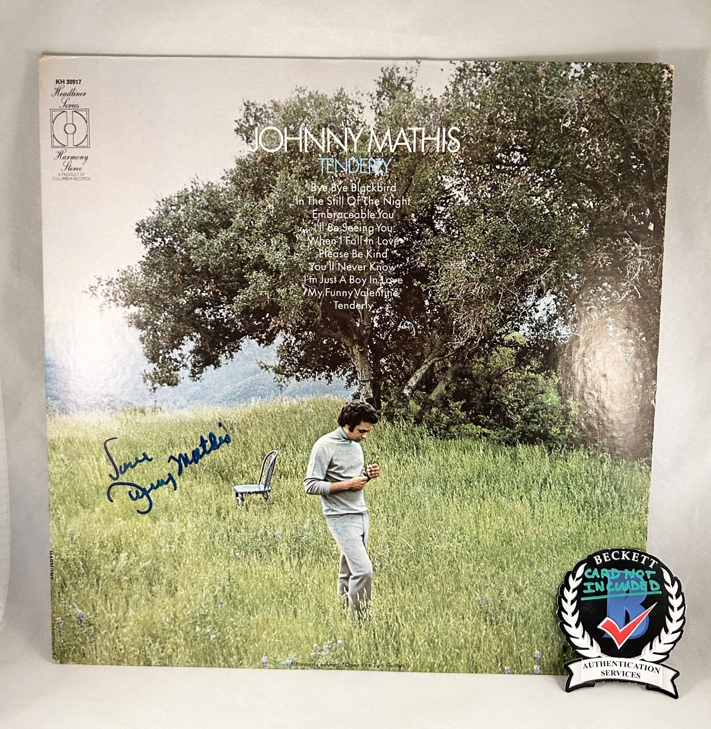 Johnny Mathis Signed Vinyl LP Album Beckett BAS 5