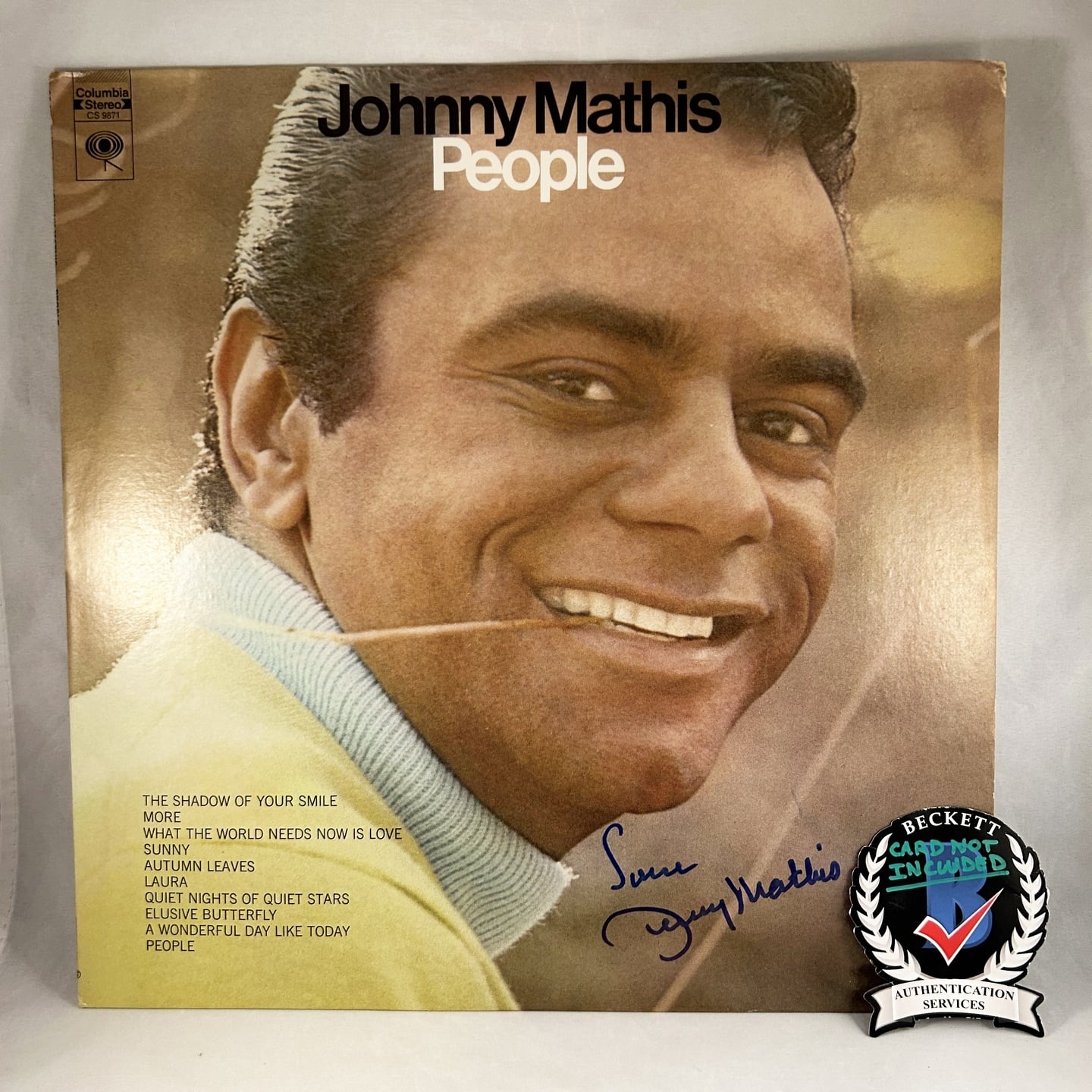 Johnny Mathis Signed Vinyl LP Album Beckett BAS 6