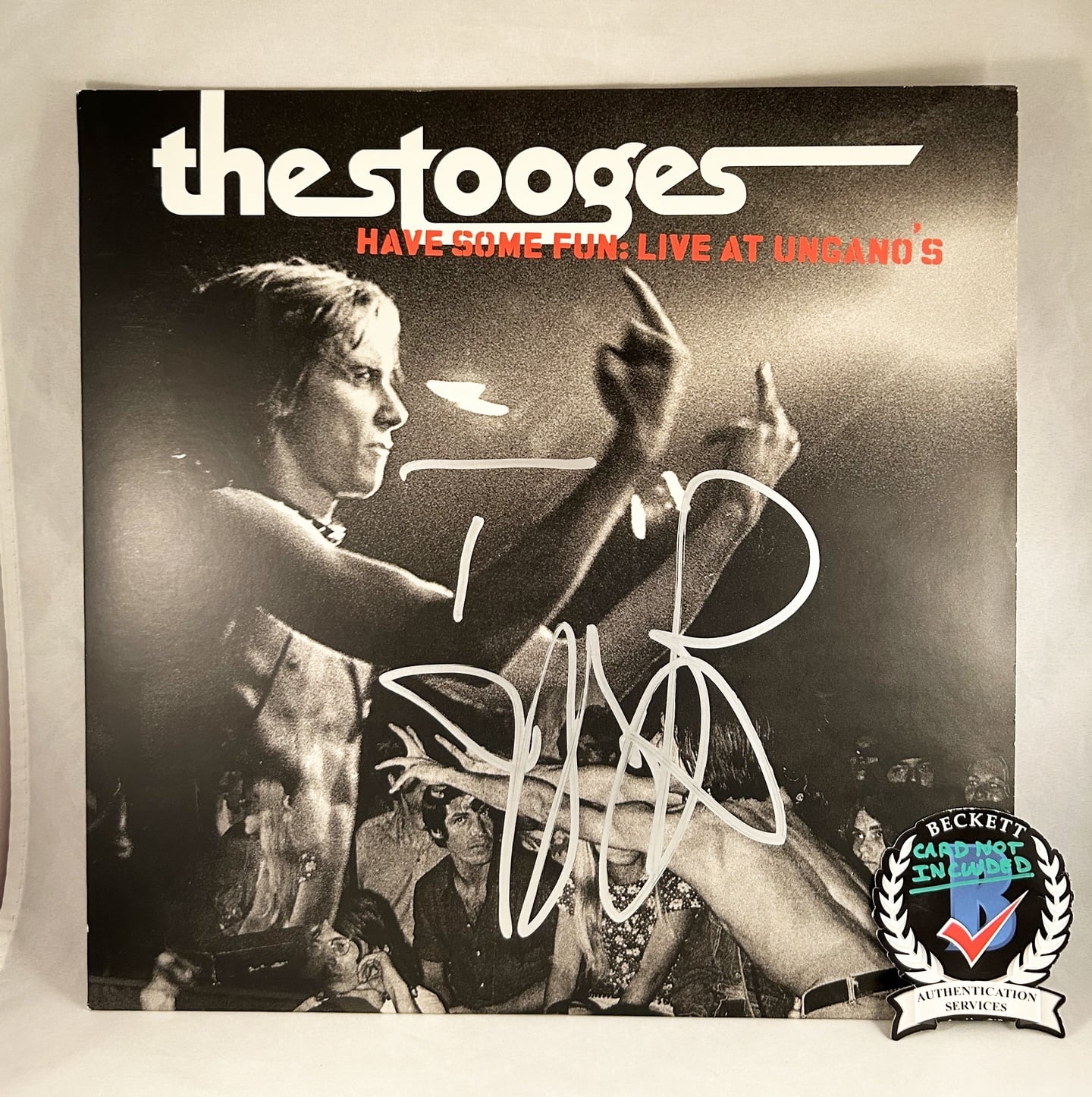 Iggy Pop Signed Vinyl LP Album The Stooges Beckett BAS