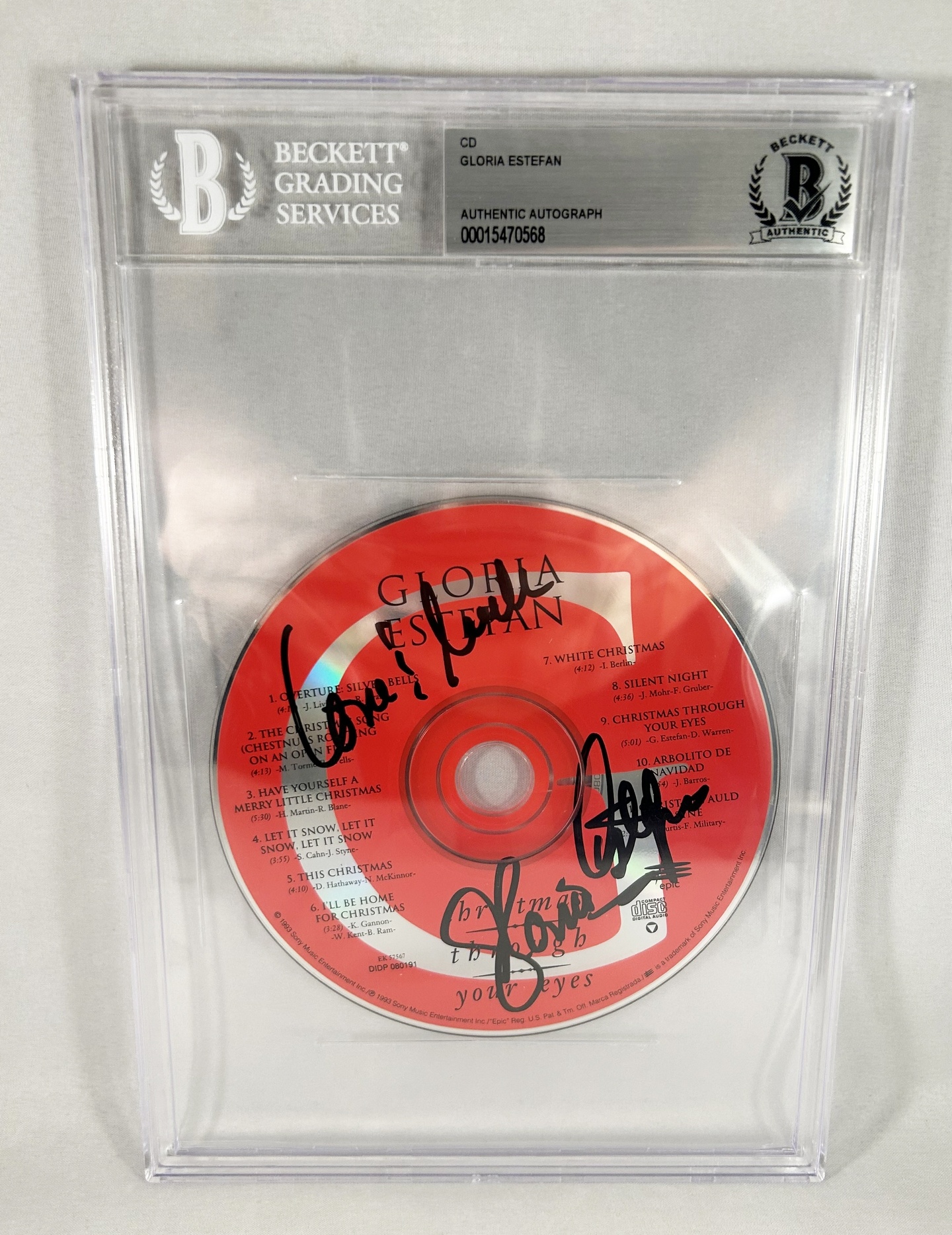 Gloria Estefan Signed CD Beckett BAS 2