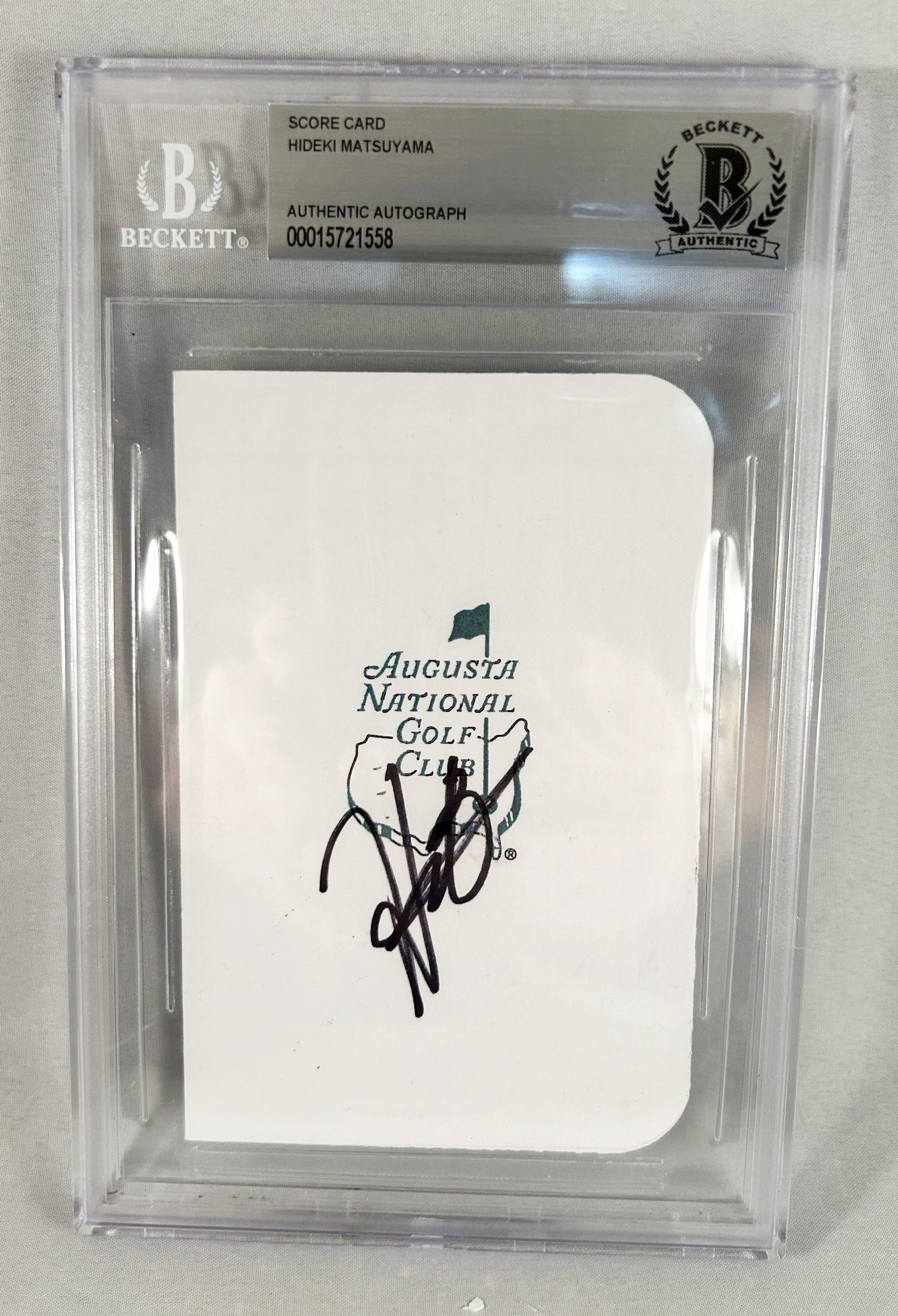 Hideki Matsuyama Signed Masters Scorecard Beckett BAS