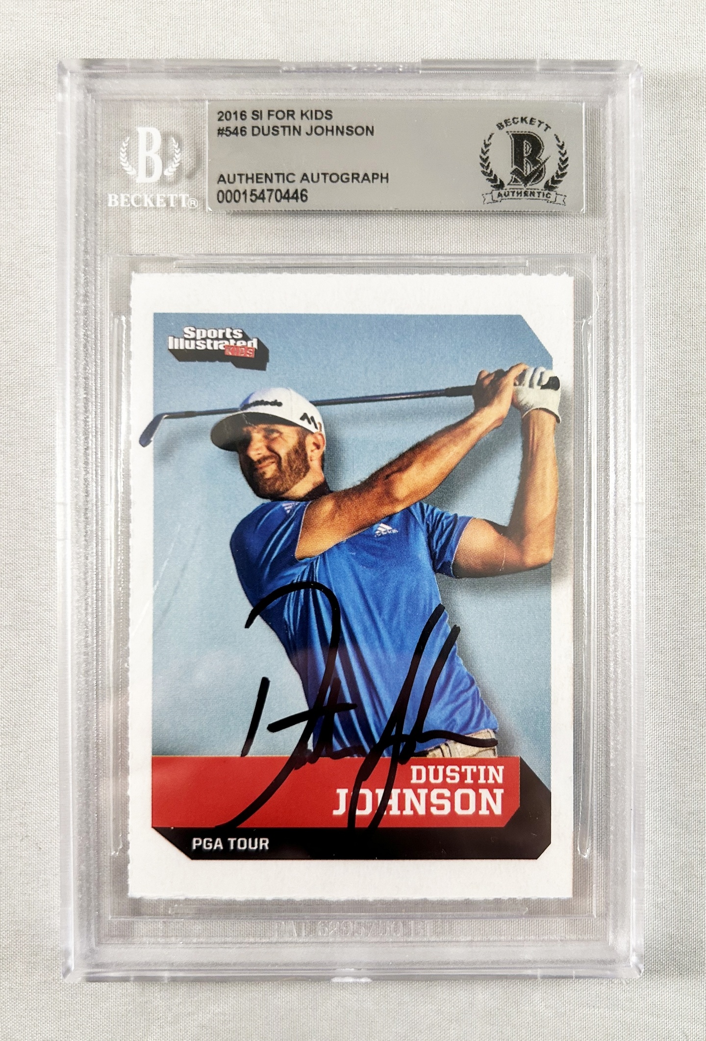 Dustin Johnson Signed Rookie Card Sports Illustrated Kids Beckett BAS