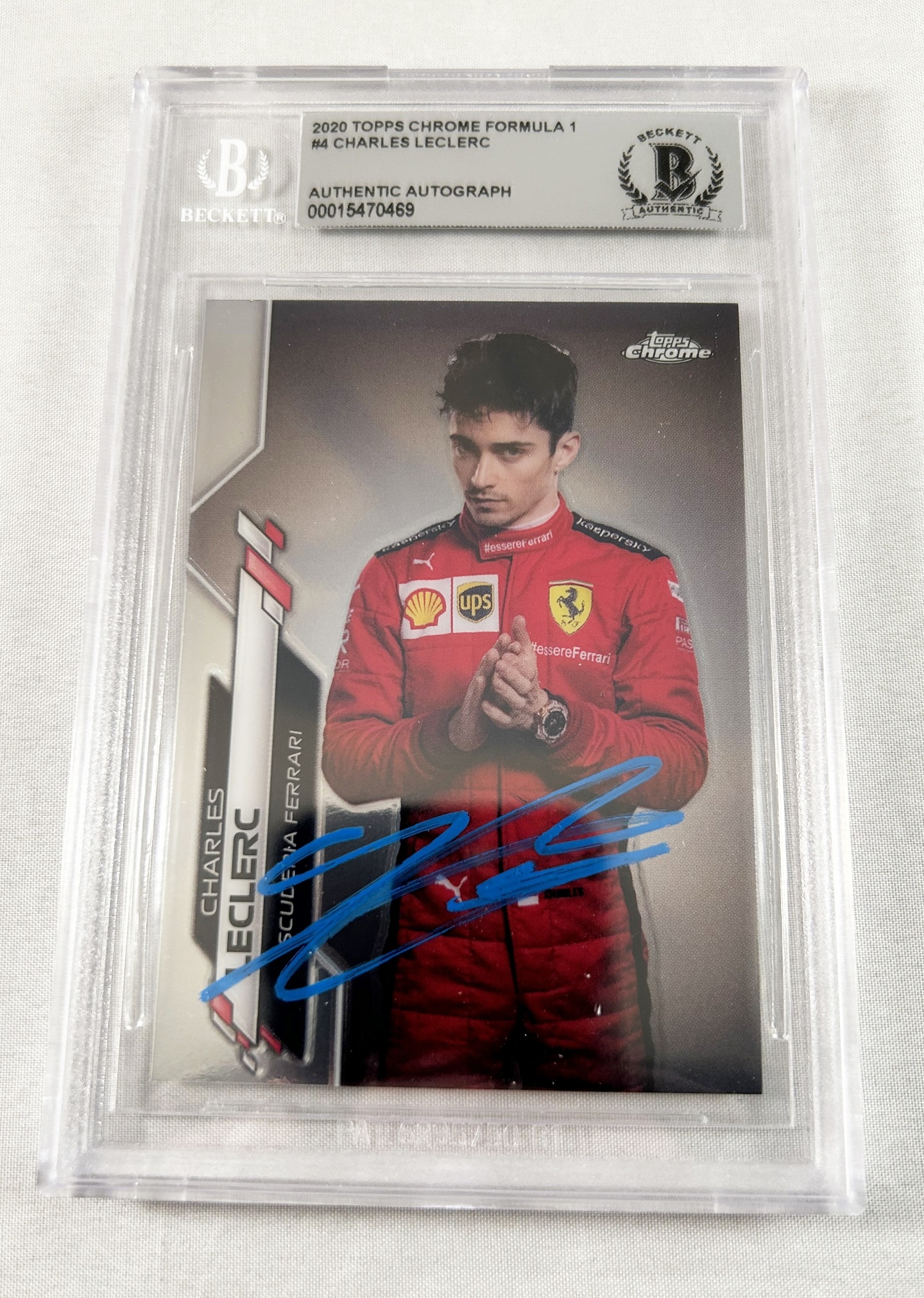 Charles Leclerc Signed Rookie Card 2020 Topps Chrome Formula 1 F1