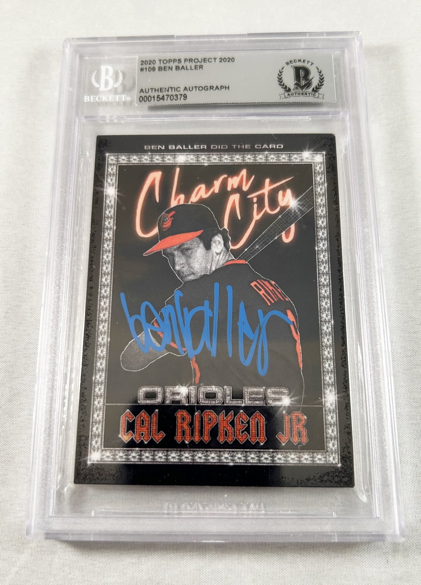 Ben Baller Signed Trading Card Topps Project 2020 Cal Ripken Jr Beckett BAS
