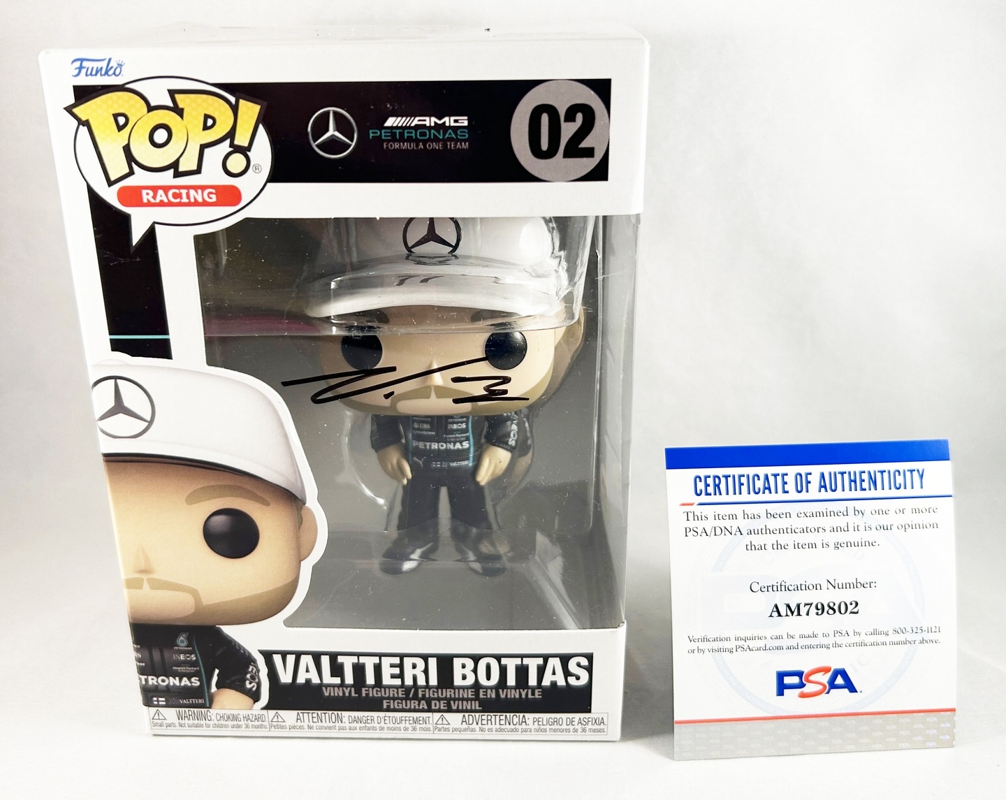 Valtteri Bottas Signed Funko Pop Formula 1 F1 Mercedes PSA/DNA 2