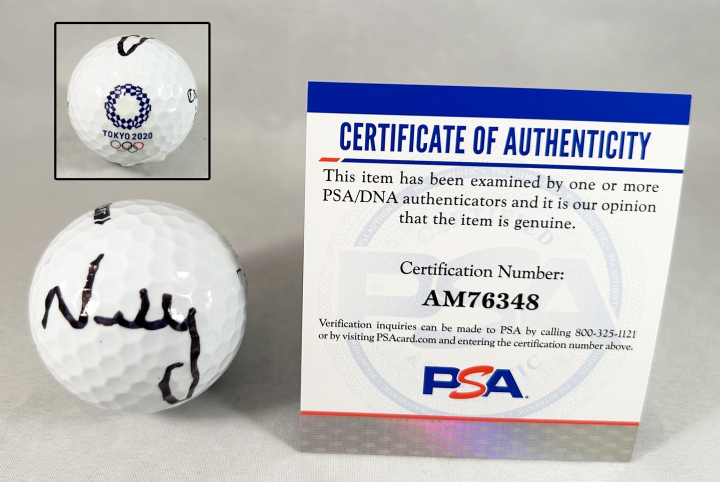 Nelly Korda Signed Golf Ball 2020 Tokyo Olympics Gold PSA/DNA