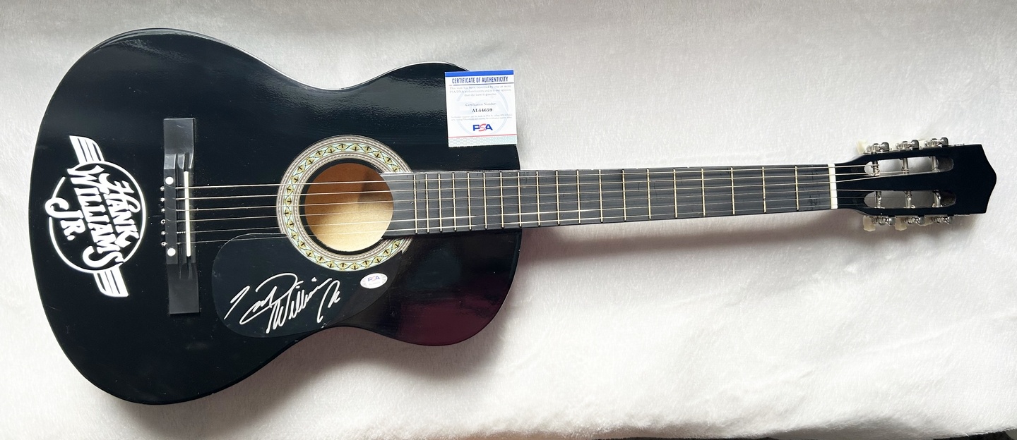 Hank Williams Jr Signed Guitar Superstar Country Singer PSA/DNA