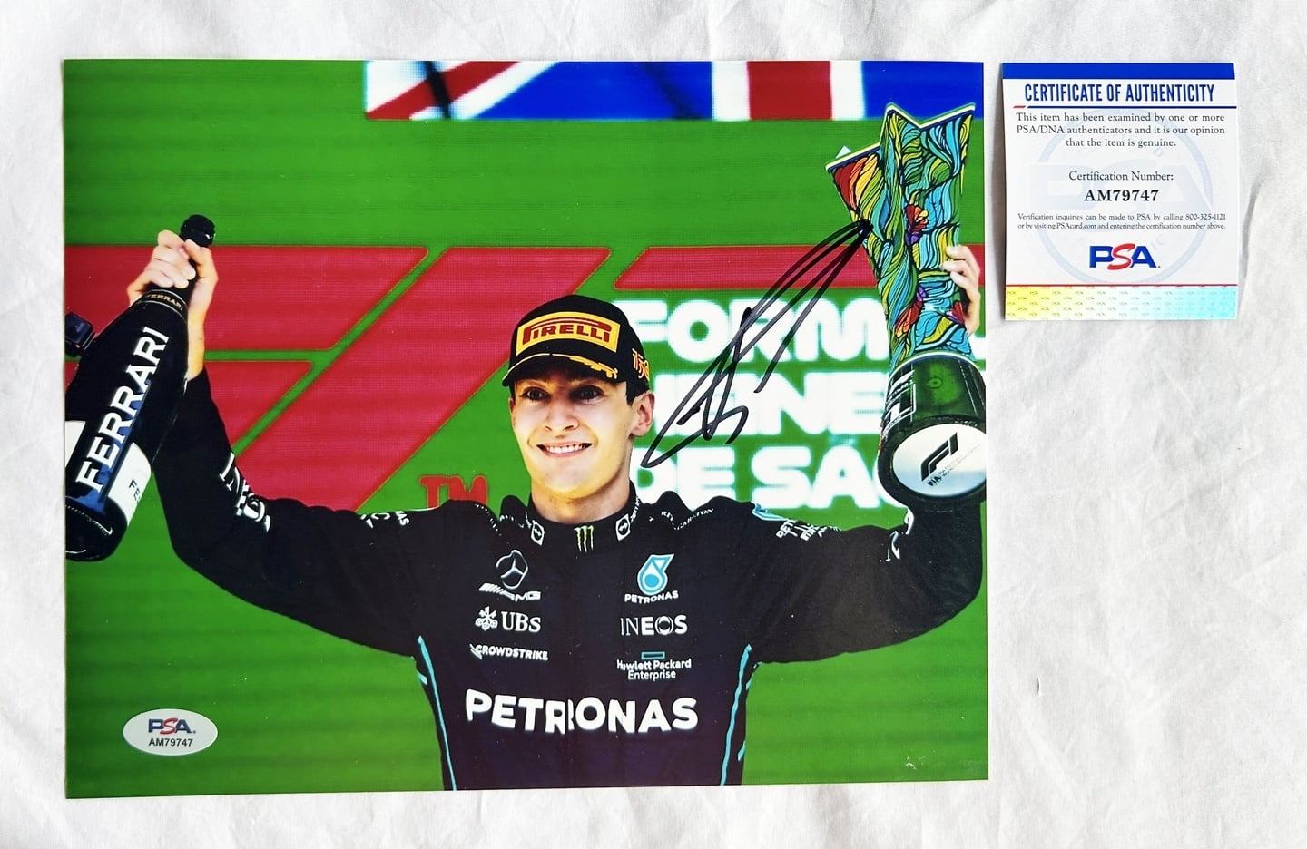 George Russell Signed 8x10 Photo Formula 1 F1 Mercedes PSA/DNA 4