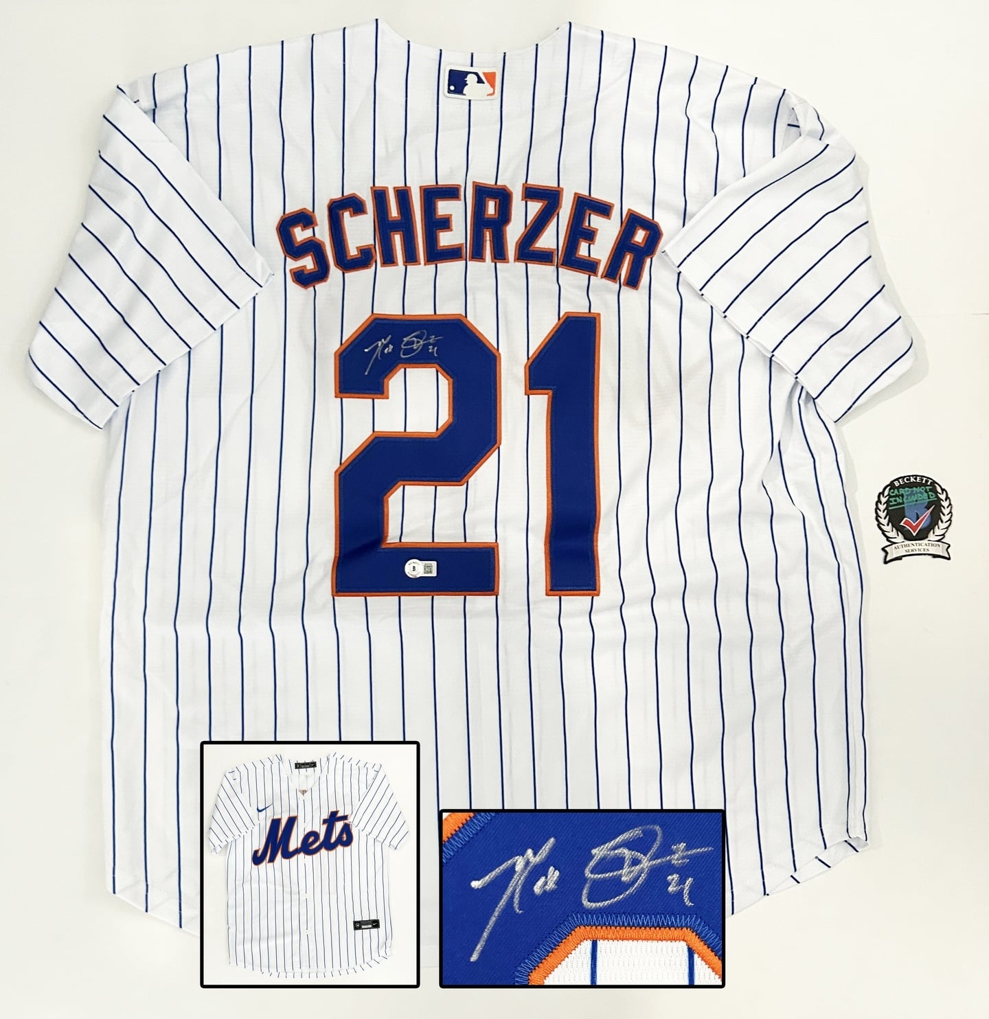 Max Scherzer Signed Jersey New York Mets Beckett BAS 1