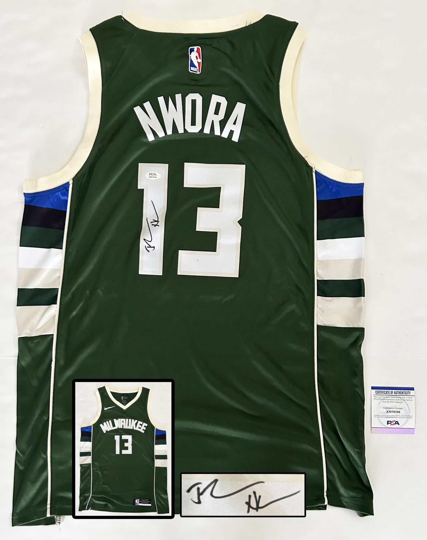 Jordan Nwora Signed Jersey Milwaukee Bucks PSA/DNA