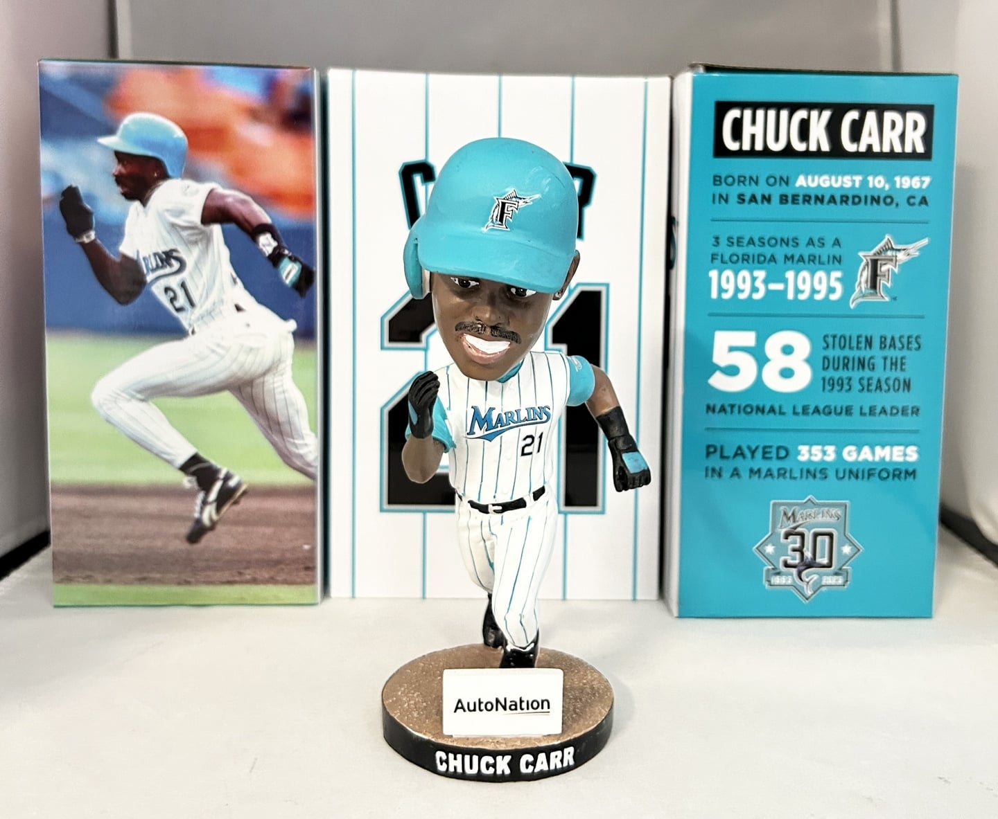 Chuck Carr Bobblehead Miami Marlins 30th Anniversary 1