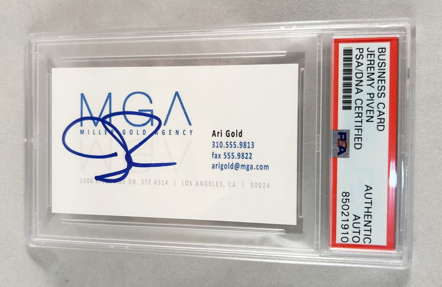 Jeremy Piven Signed Business Card Ari Gold Entourage PSA/DNA