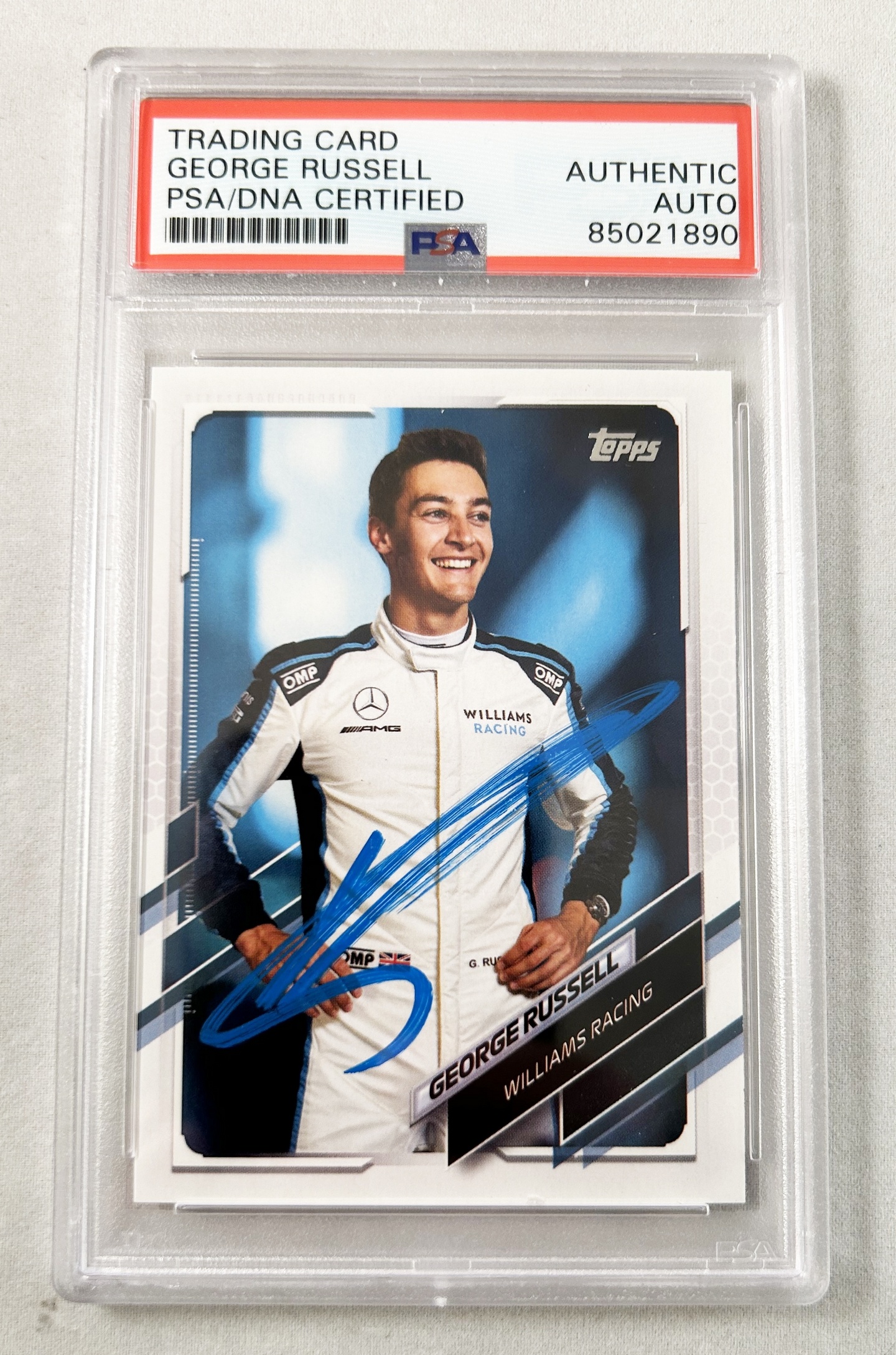 George Russell Signed Card 2021 Topps Chrome #19Formula 1 F1 Mercedes PSA/DNA