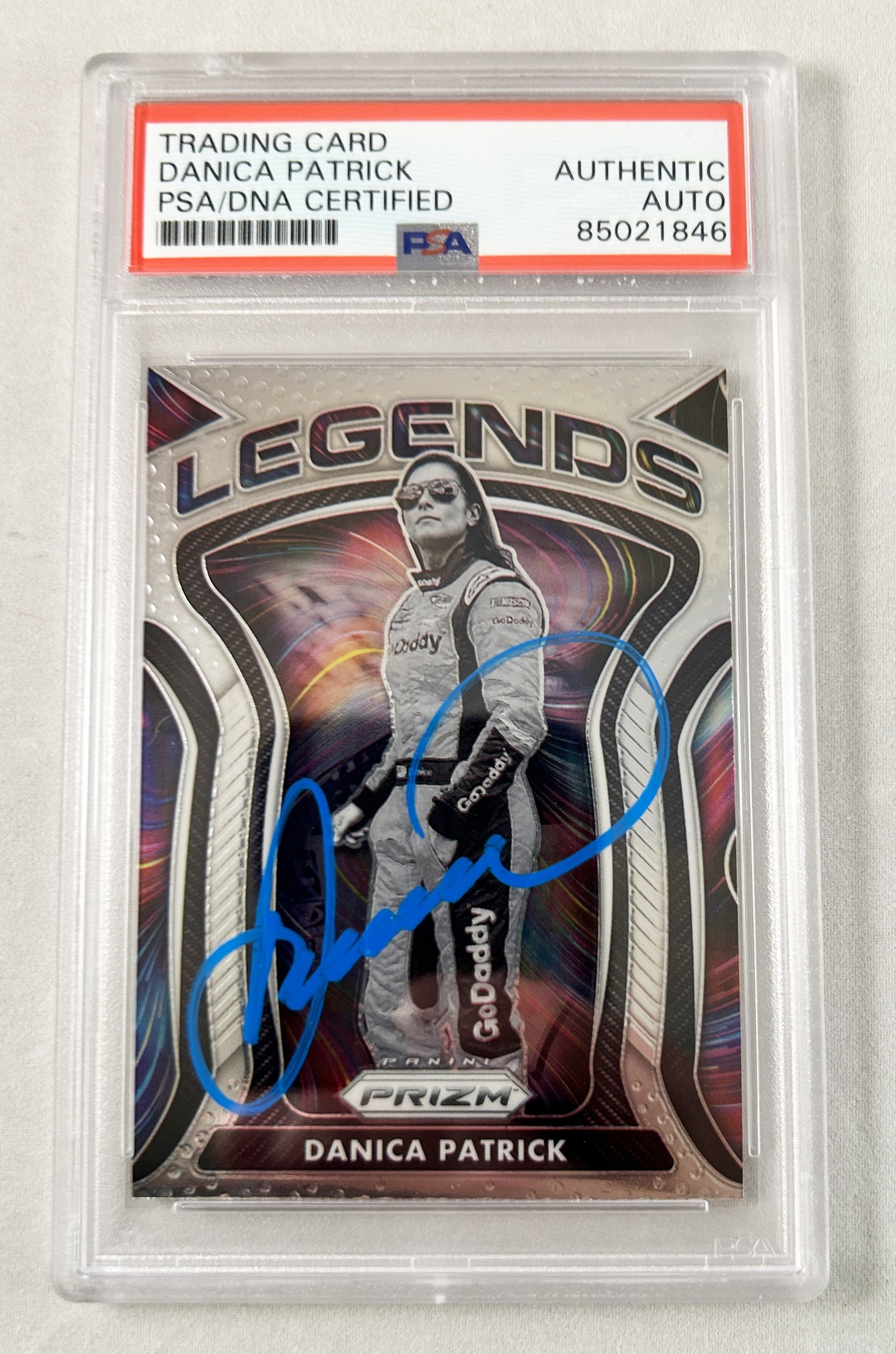 Danica Patrick Signed Card 2021 Panini Prizm Legends #90 Nascar PSA/DNA