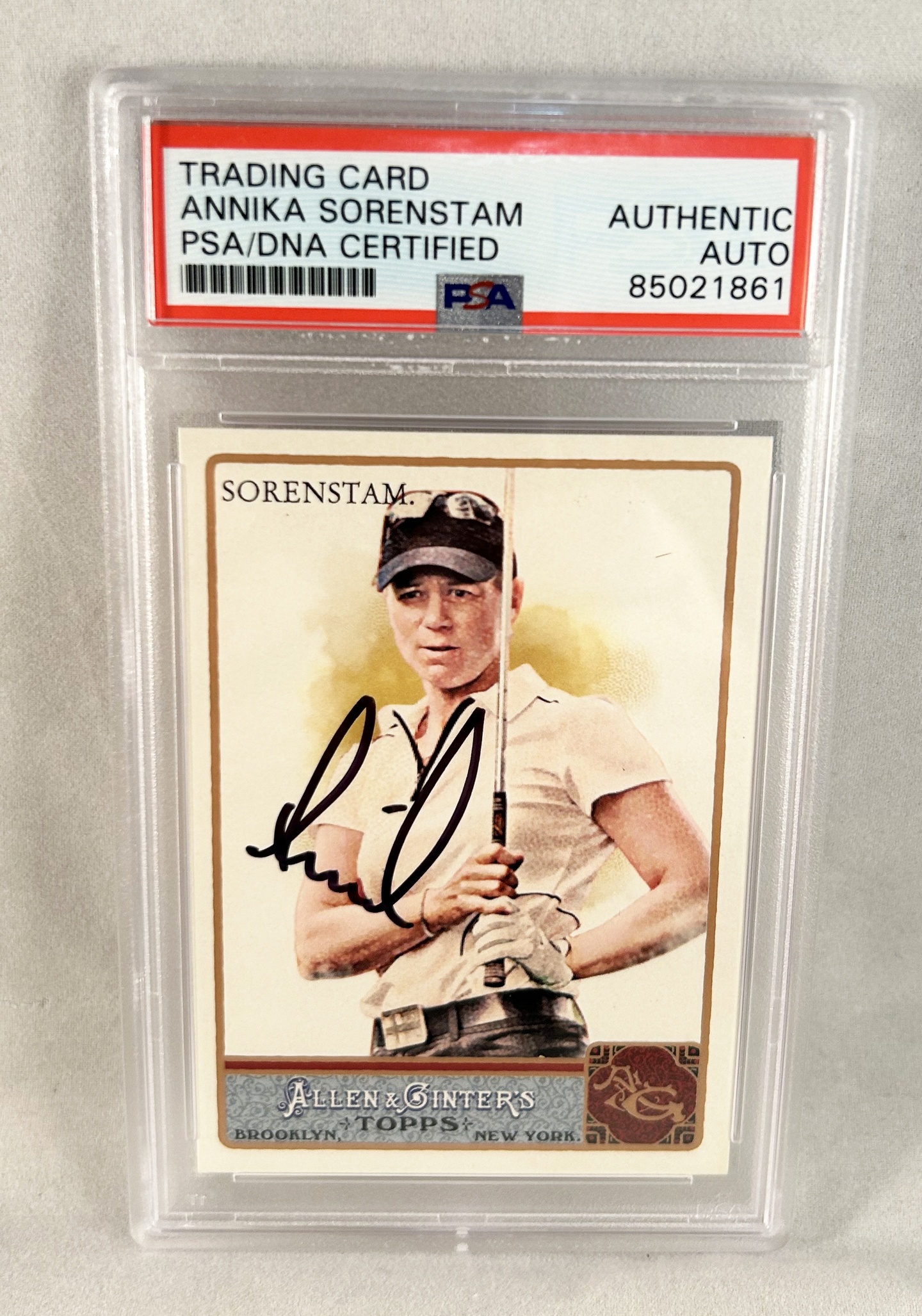 Annika Sorenstam Signed Card 2011 Allen & Ginter #45 PSA/DNA
