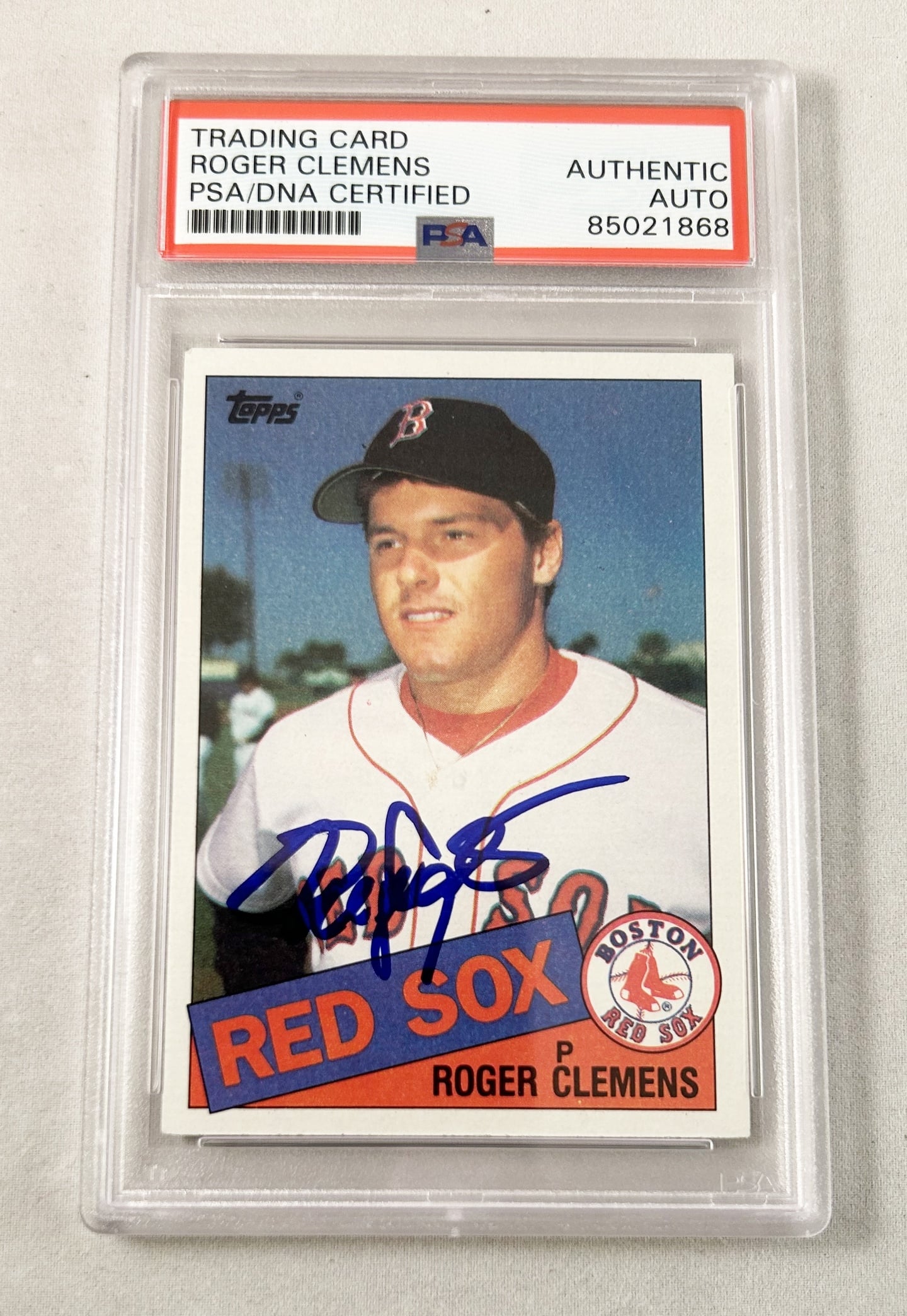 Roger Clemens Signed Rookie Card 1985 Topps #181 PSA/DNA 1
