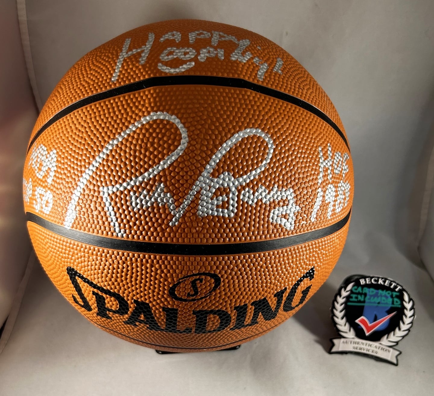 Rick Barry Signed Basketball Golden State Warriors Top 50 Beckett BAS 1