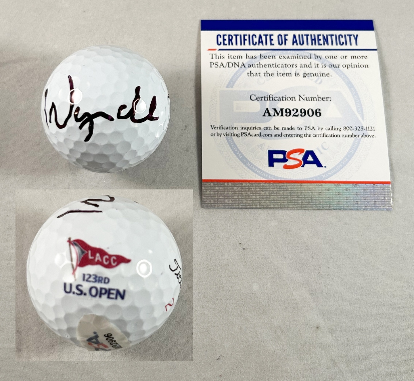 Wyndham Clark Signed 2023 US Open Golf Ball PSA/DNA 1