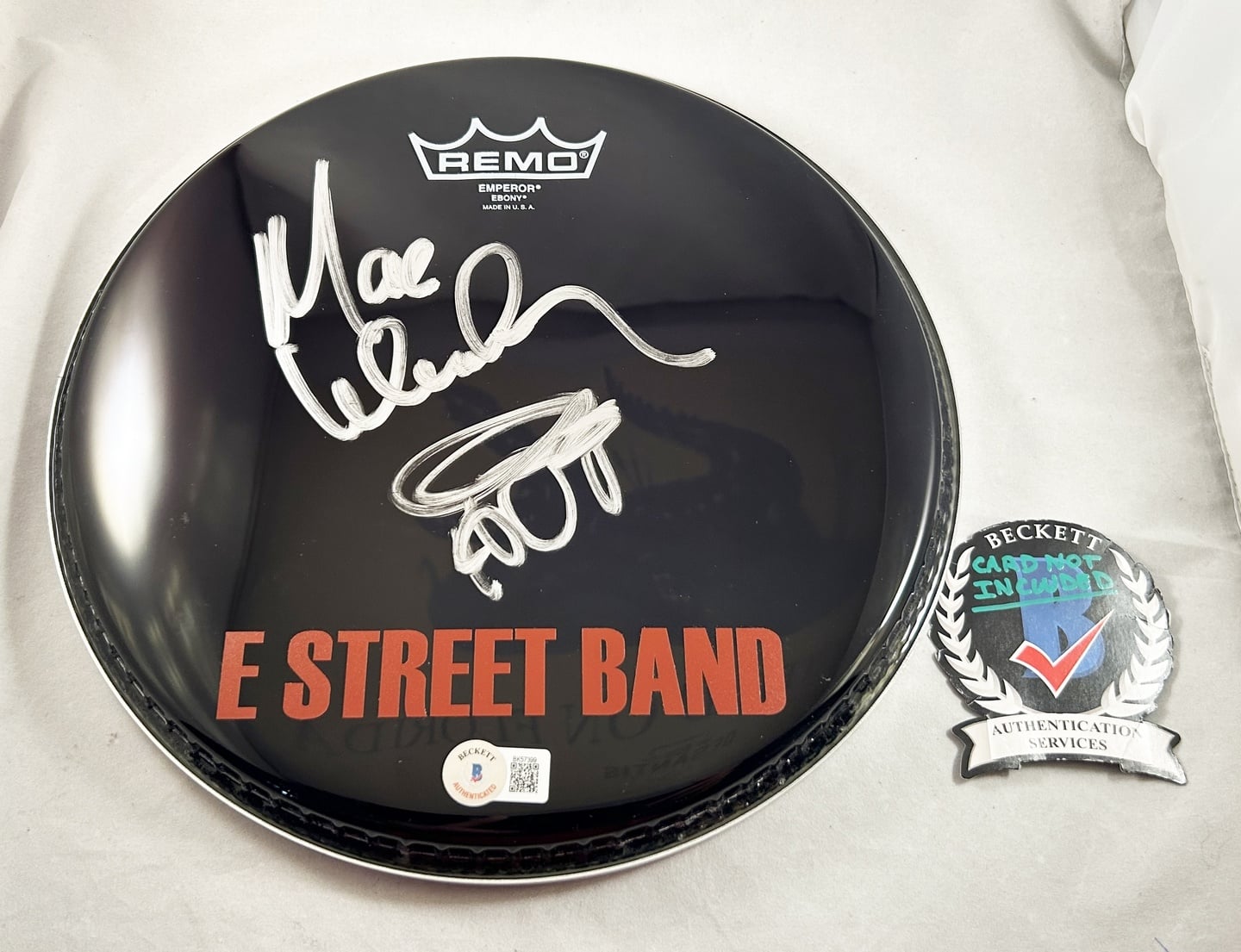 Max Weinberg Signed DrumHead Bruce Springsteen and The E Street Band Beckett BAS 2