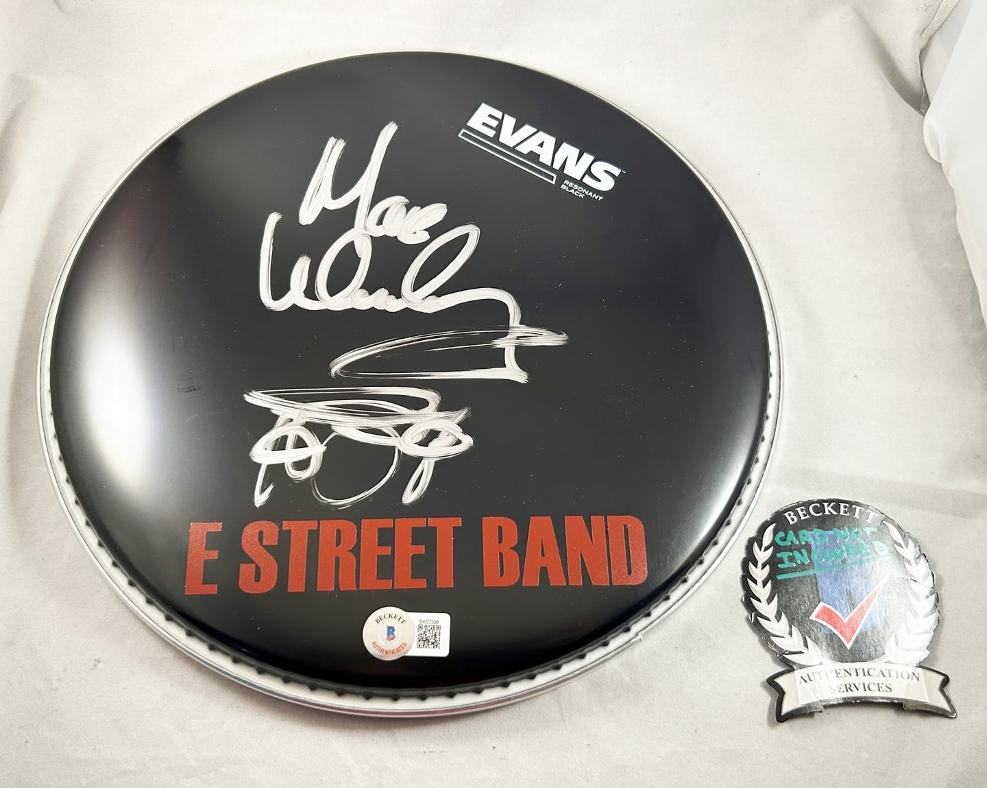 Max Weinberg Signed DrumHead Bruce Springsteen and The E Street Band Beckett BAS 3