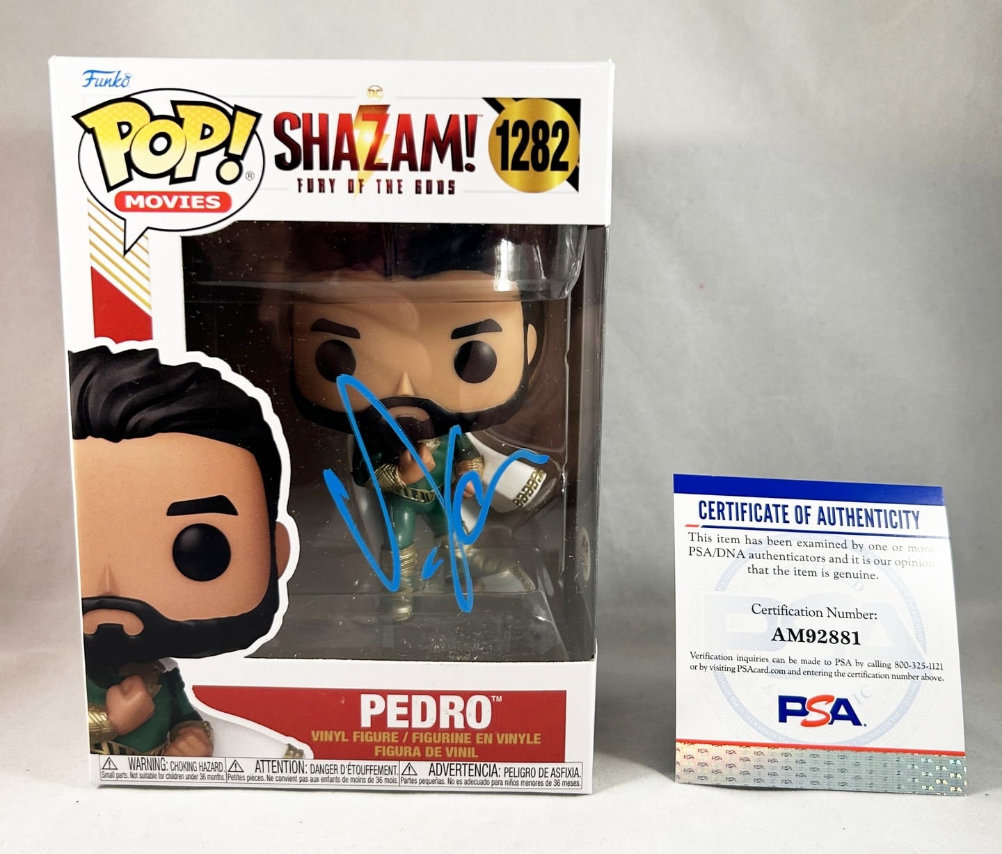 D J Cotrona Signed Funko Pop Pedro Shazam PSA/DNA